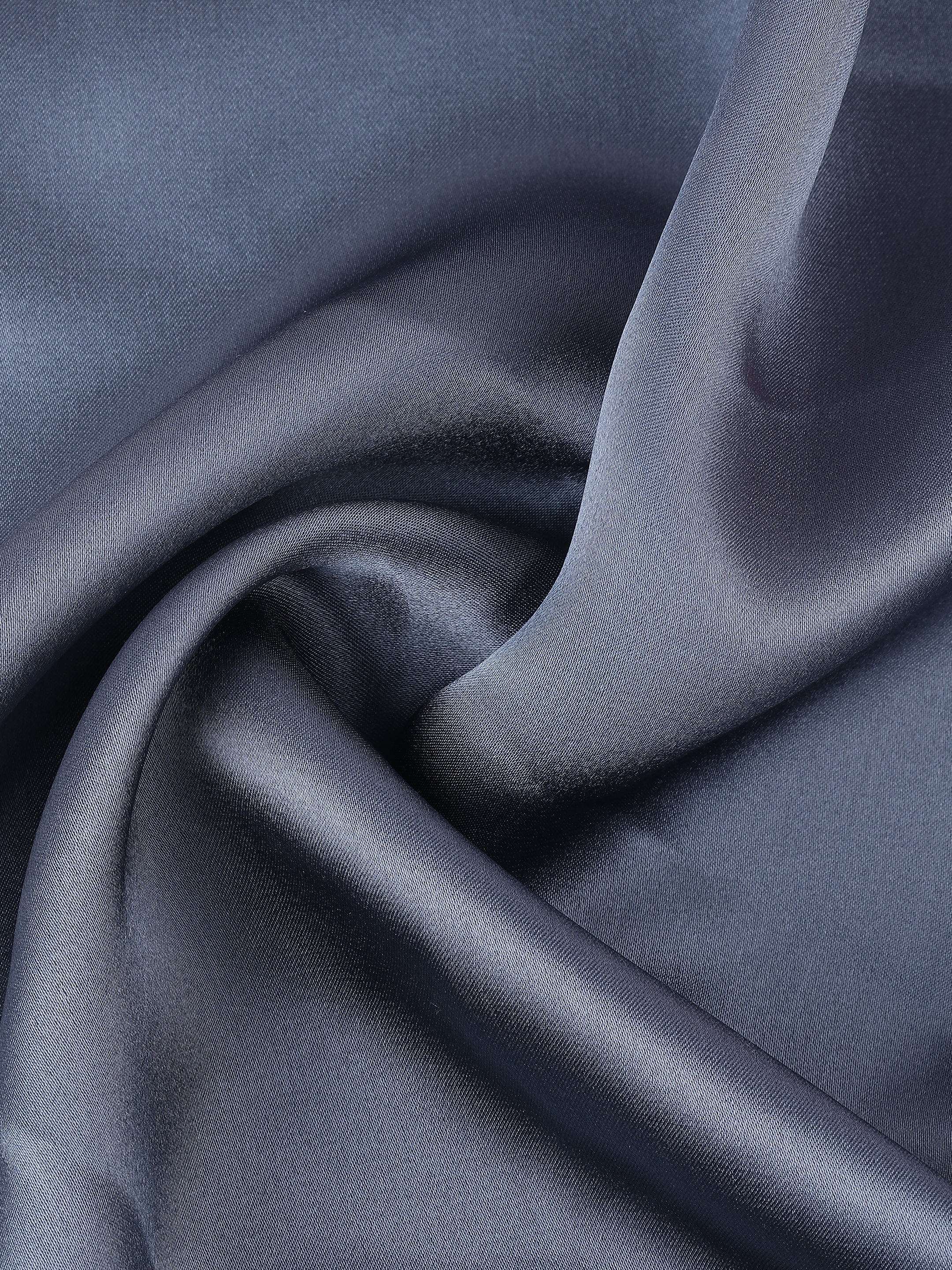 Grey Solid Silk Pocket Square