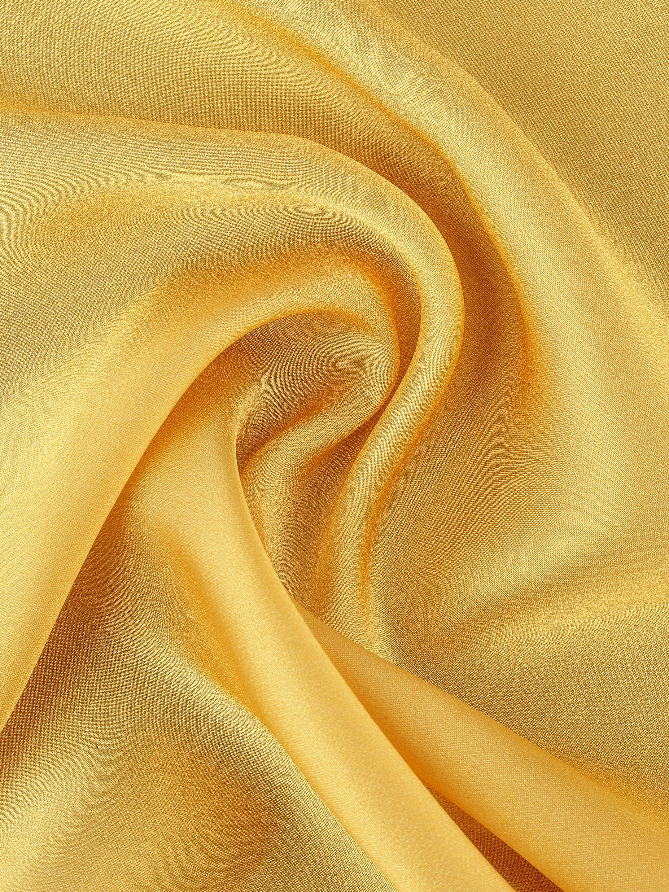 Yellow Solid Silk Pocket Square