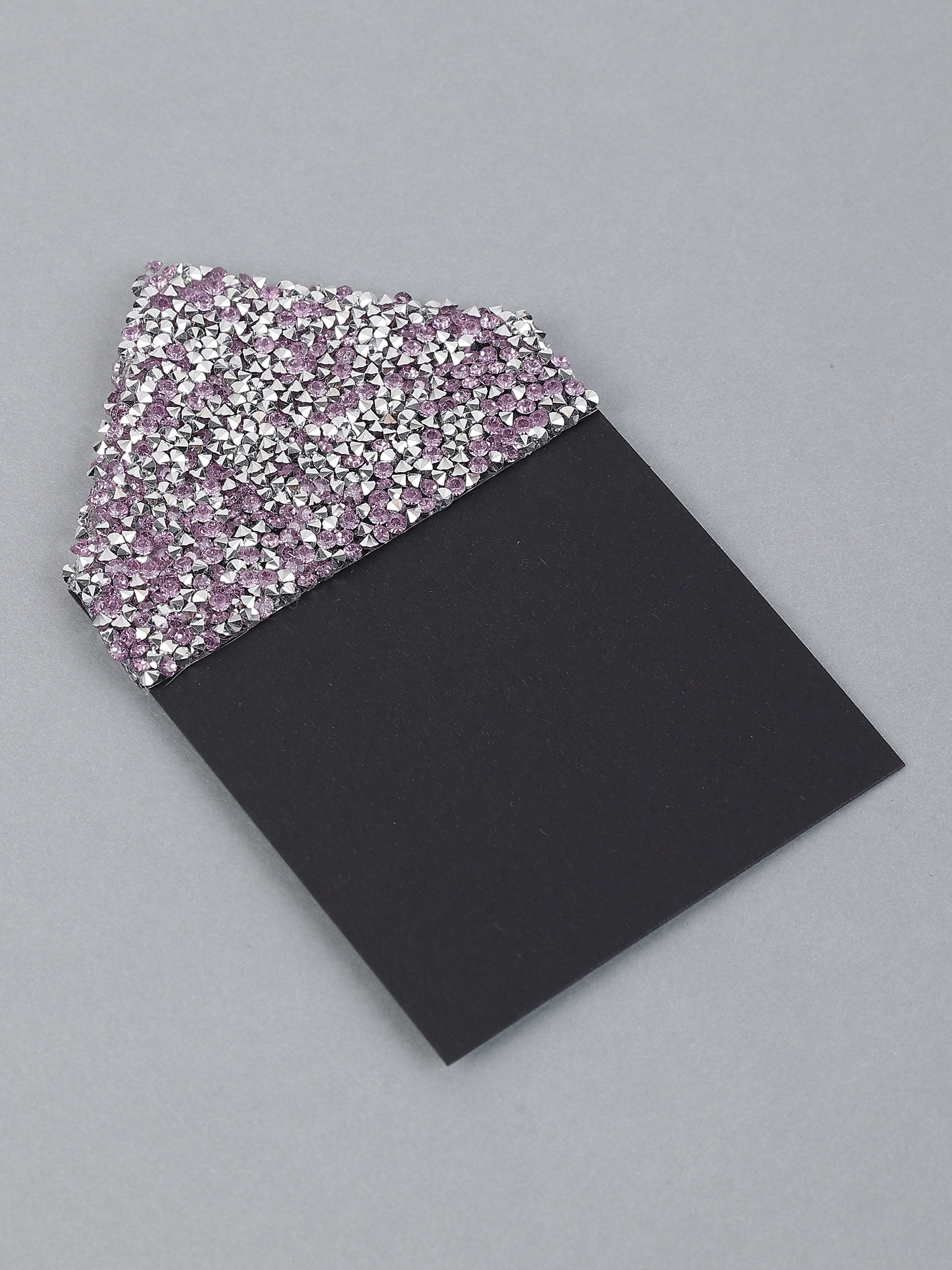 Black & Lilac Crystal Envelope Pocket Square