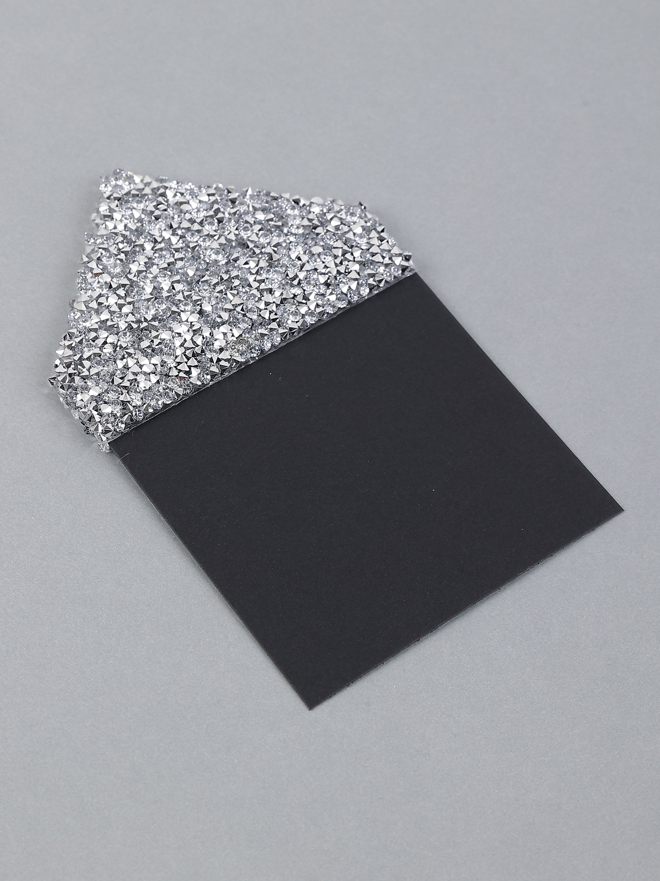Black & Silver Crystal Envelope Pocket Square