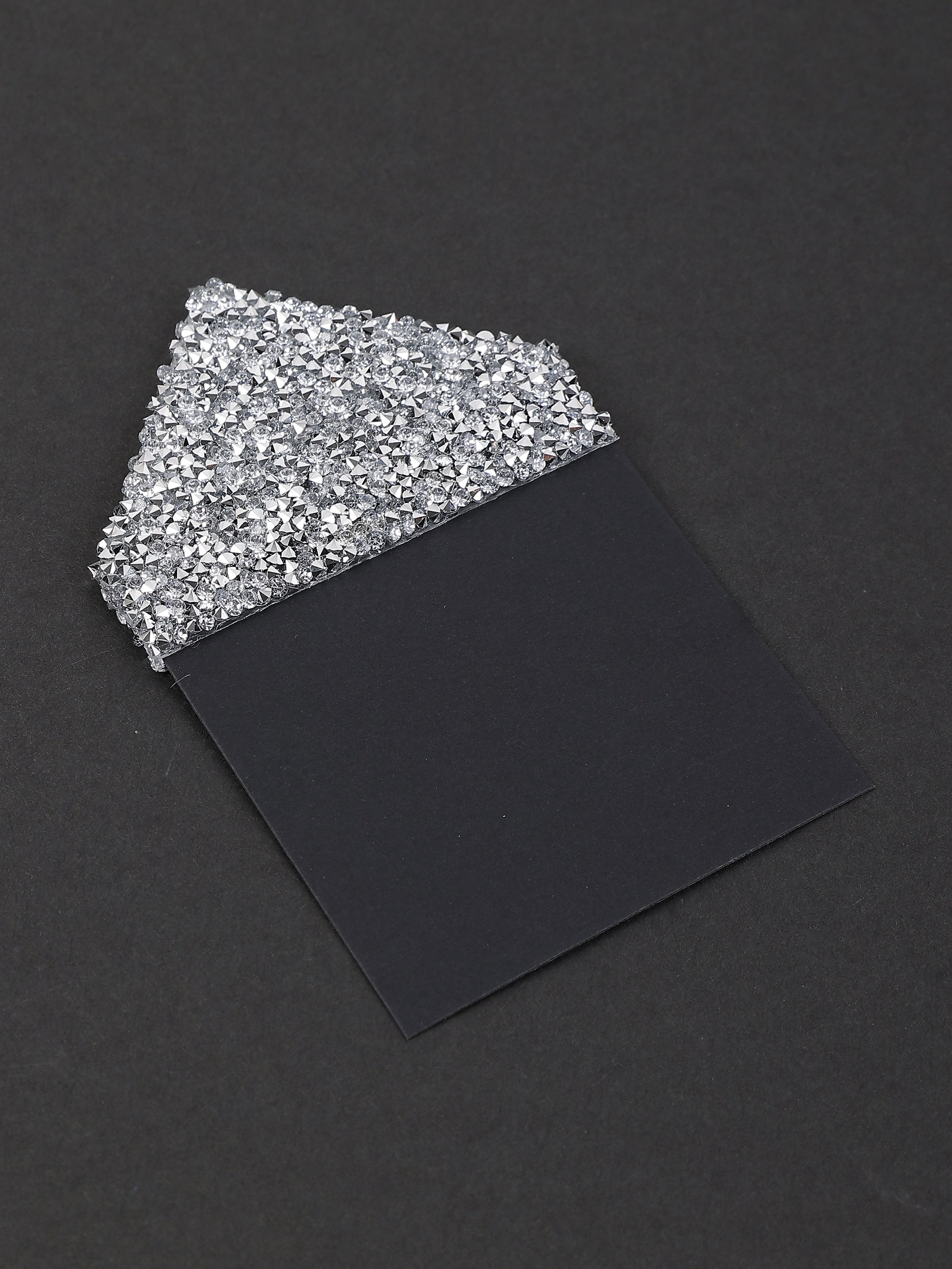 Black & Silver Crystal Envelope Pocket Square
