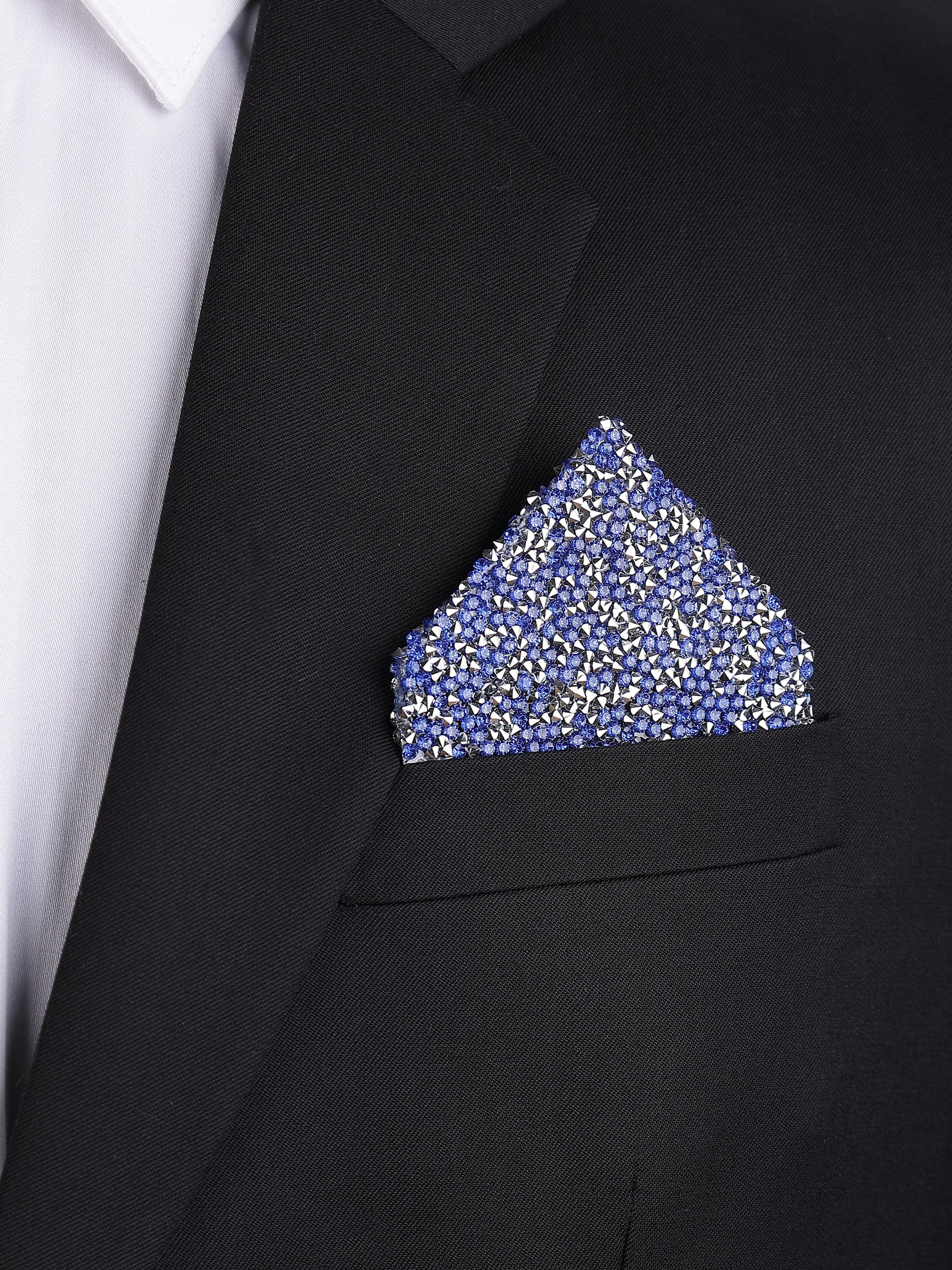 Black & Blue Crystal Envelope Pocket Square