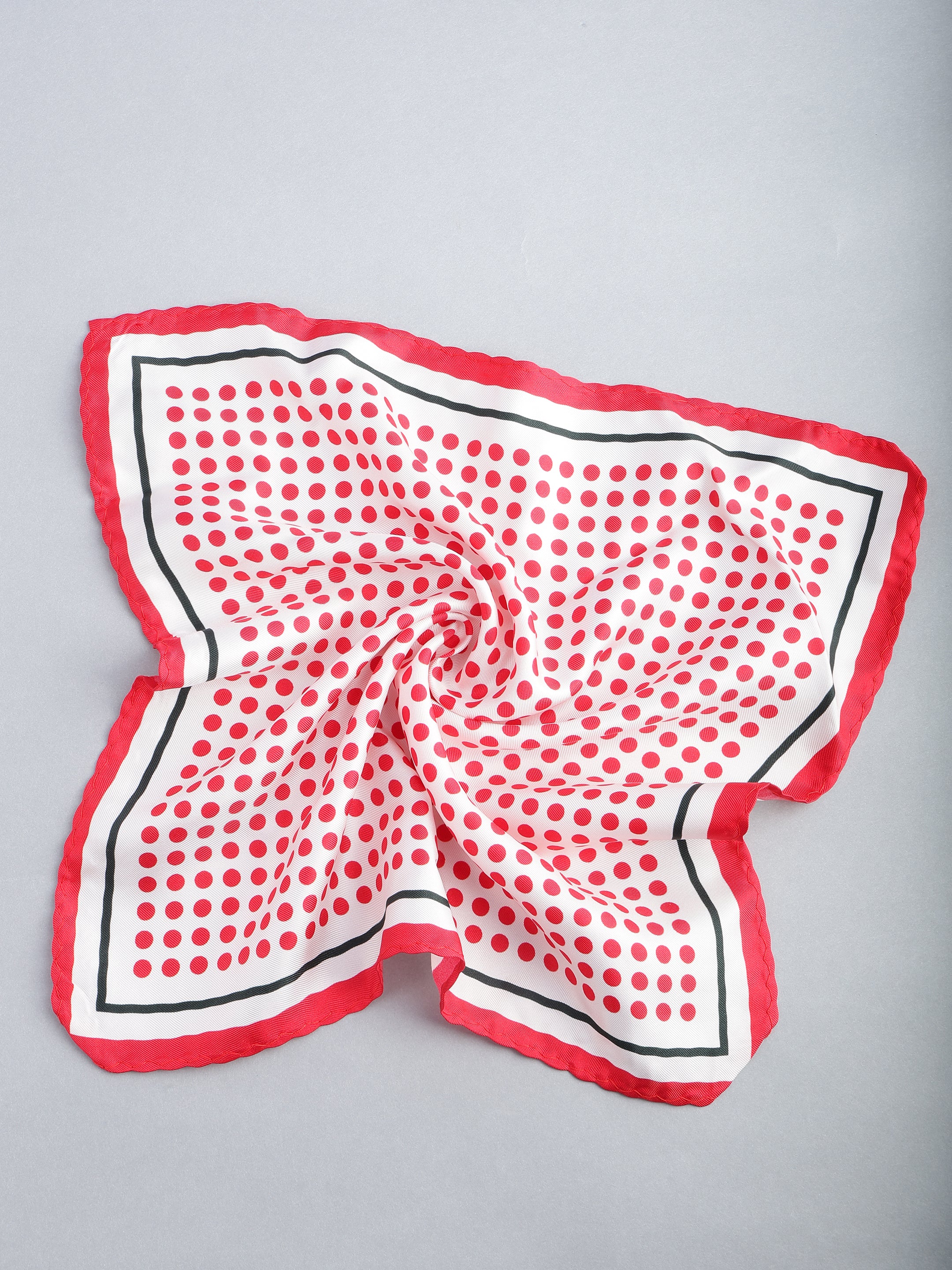 Polka Dot Bordered Silk Pocket Square