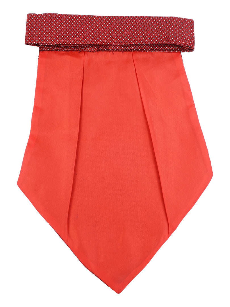 Maroon & White Dotted Pattern Cravat