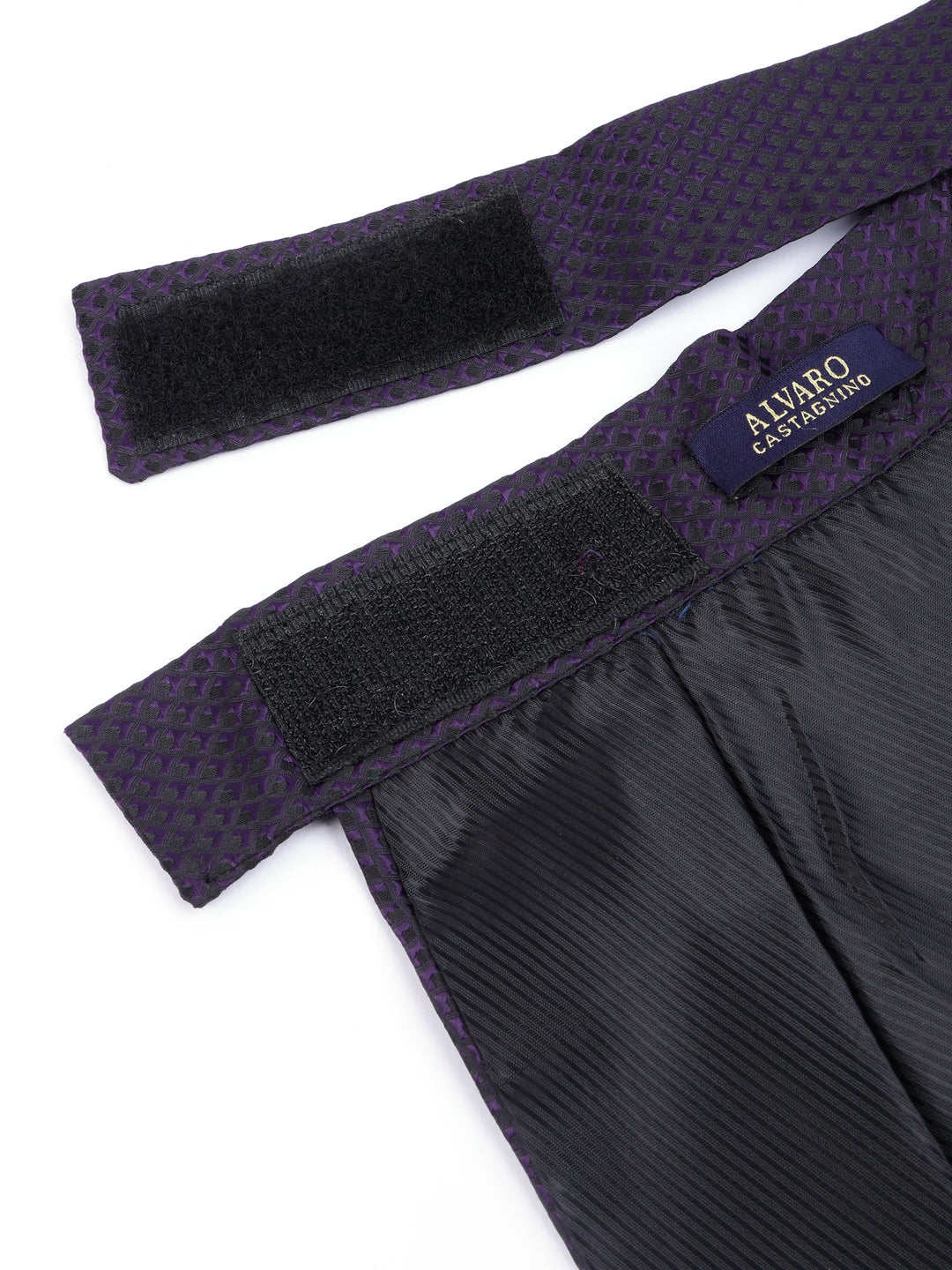 Purple Grid Textured Cravat