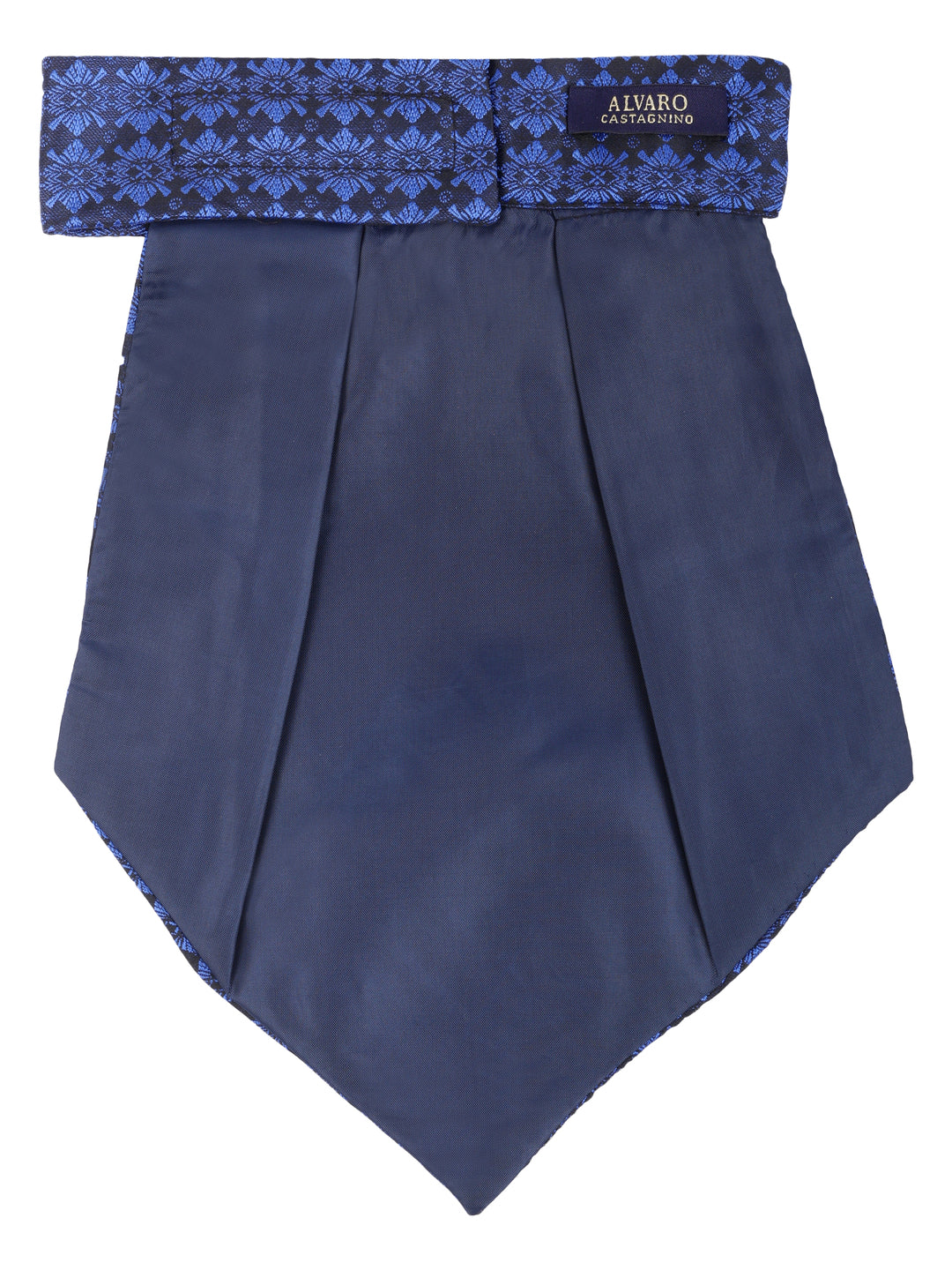 Blue Floral Pattern Cravat & Pocket Square Set