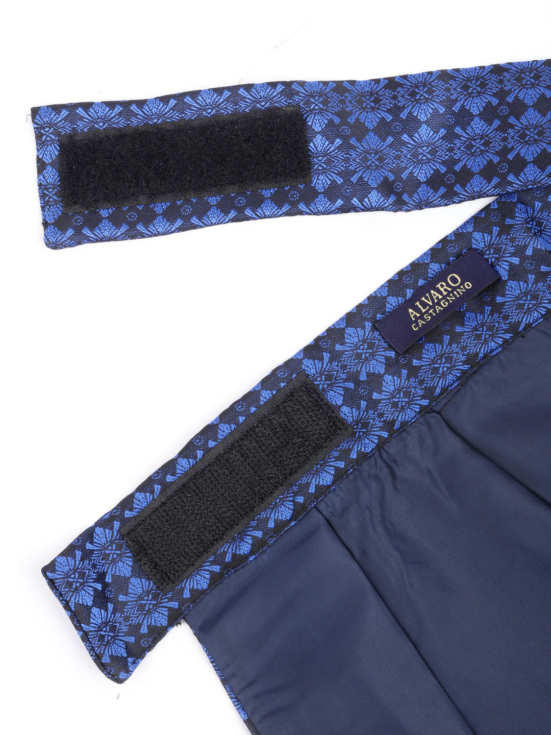 Blue Floral Pattern Cravat & Pocket Square Set