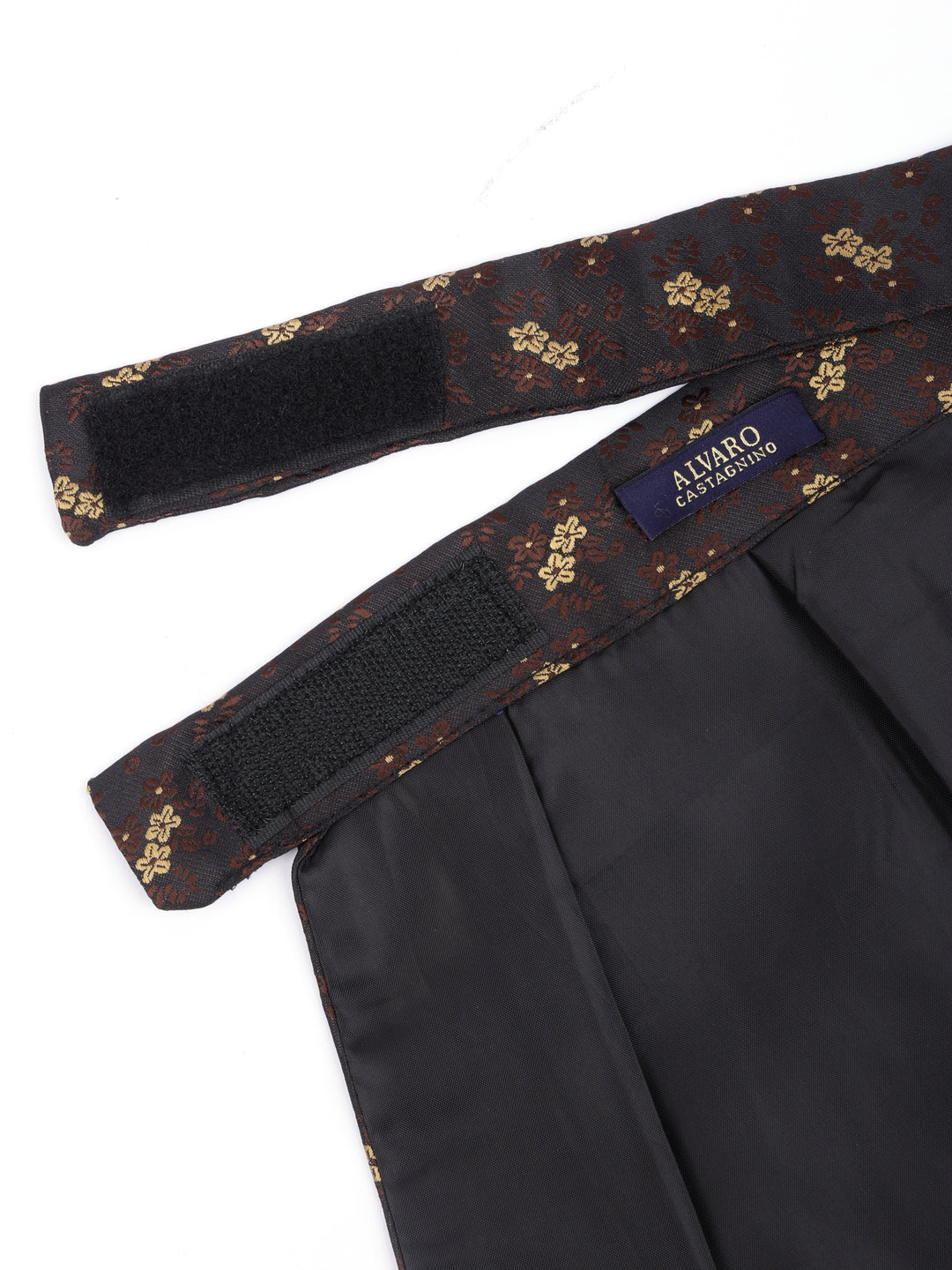 Brown Floral Pattern Cravat & Pocket Square Set