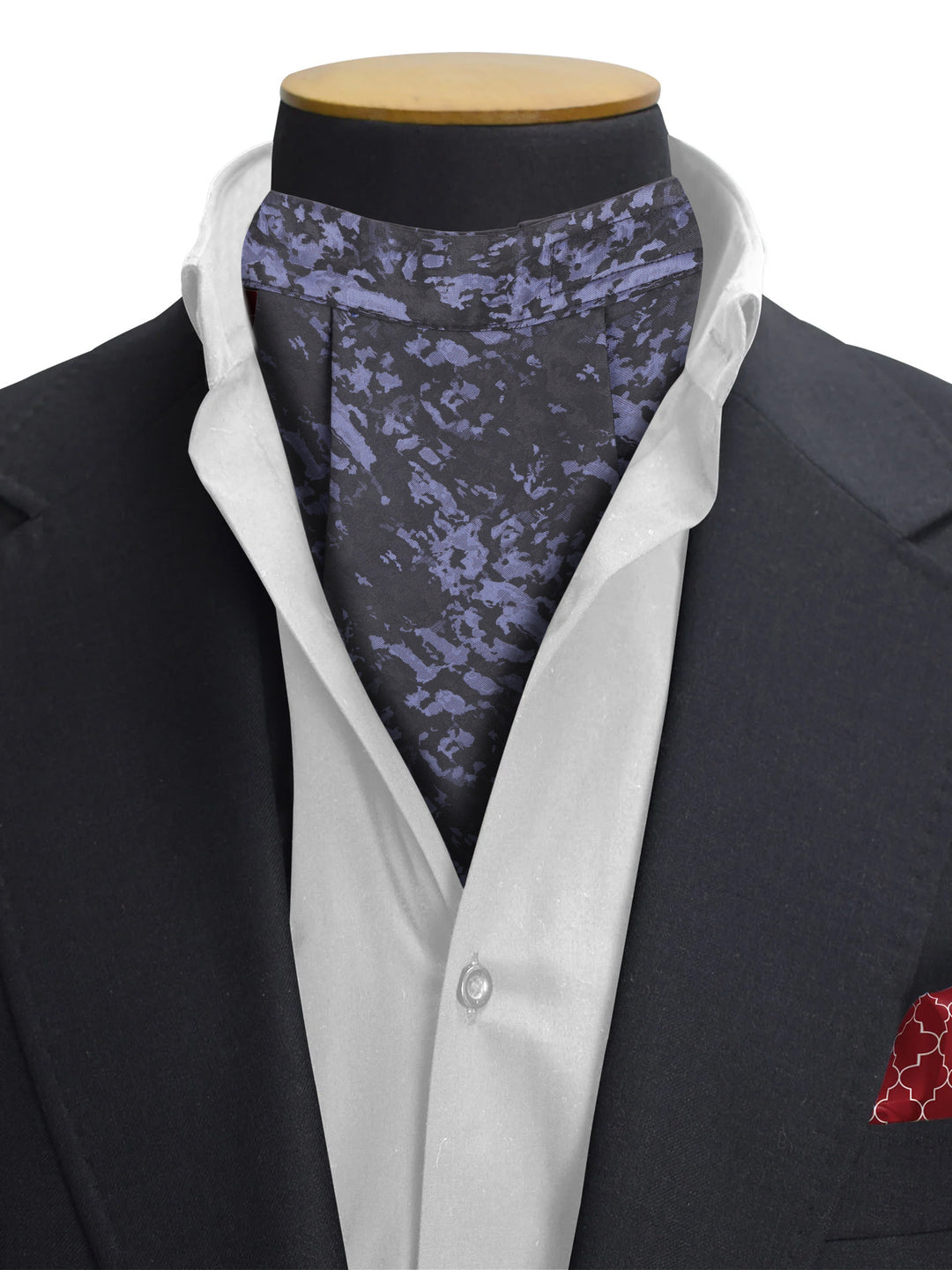 Black & Blue Marbled Cravat & Pocket Square Set