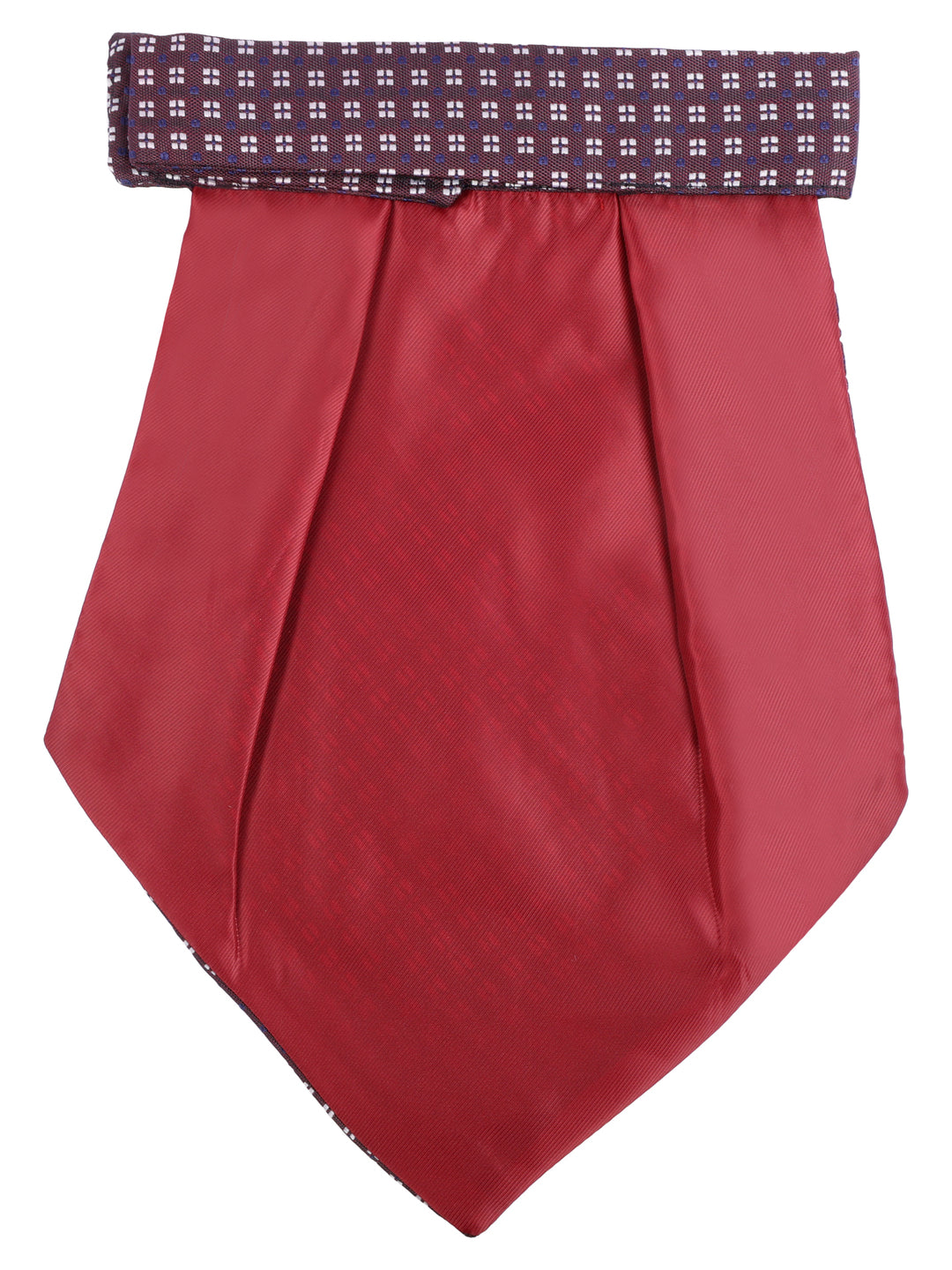 Maroon Geometric Cravat & Pocket Square Set