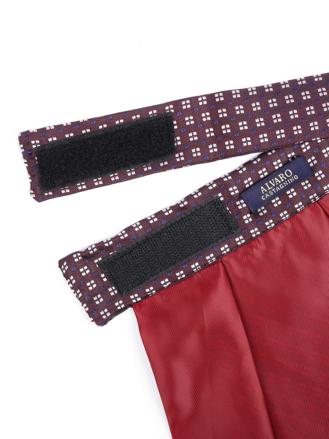 Maroon Geometric Cravat & Pocket Square Set