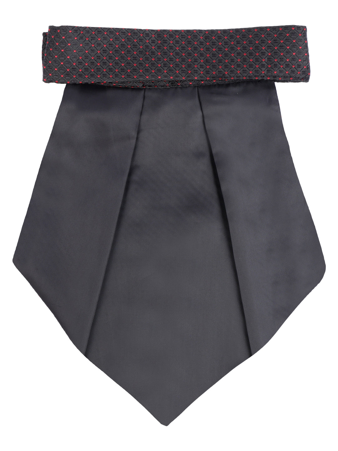 Black & Maroon Dotted Pattern Cravat & Pocket Square Set