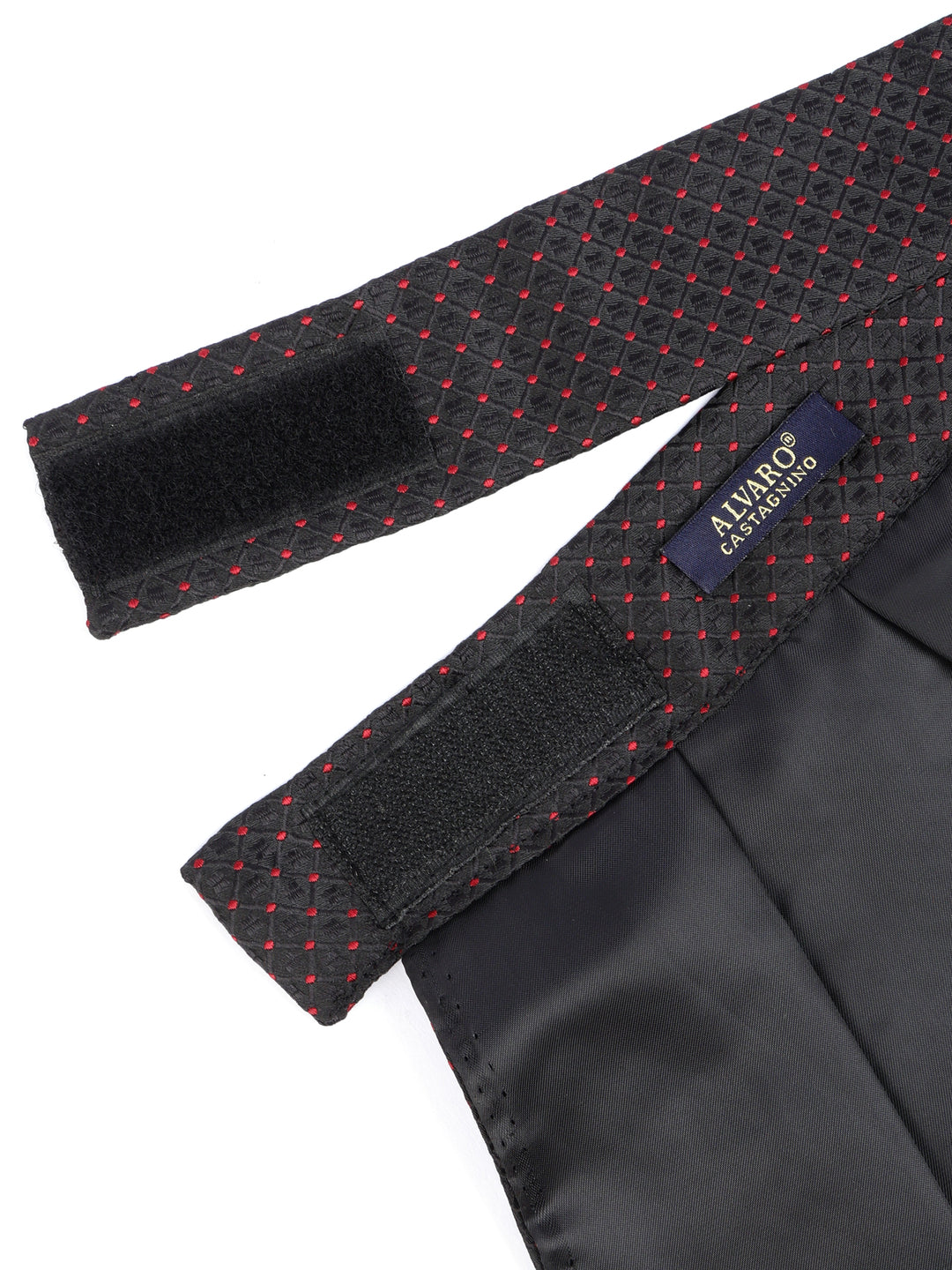 Black & Maroon Dotted Pattern Cravat & Pocket Square Set