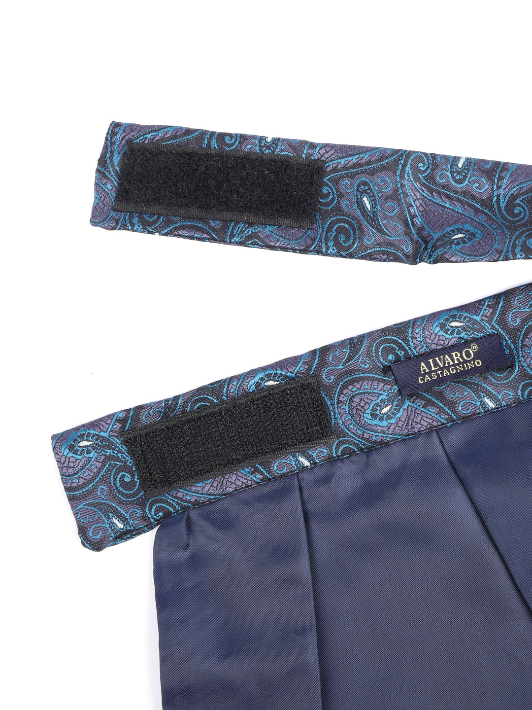 Blue & Purple Paisley Cravat & Pocket Square Set