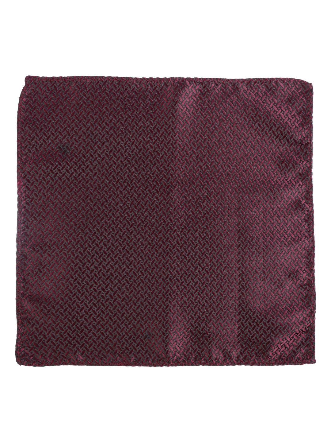 Maroon Grid Texture Cravat & Pocket Square Set
