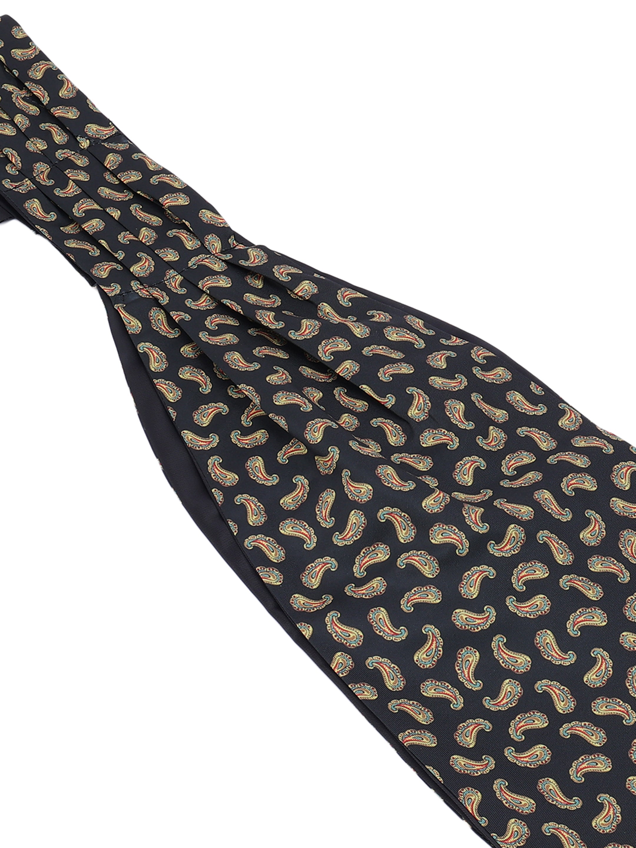 Black & Yellow Paisley Cravat & Pocket Square Set