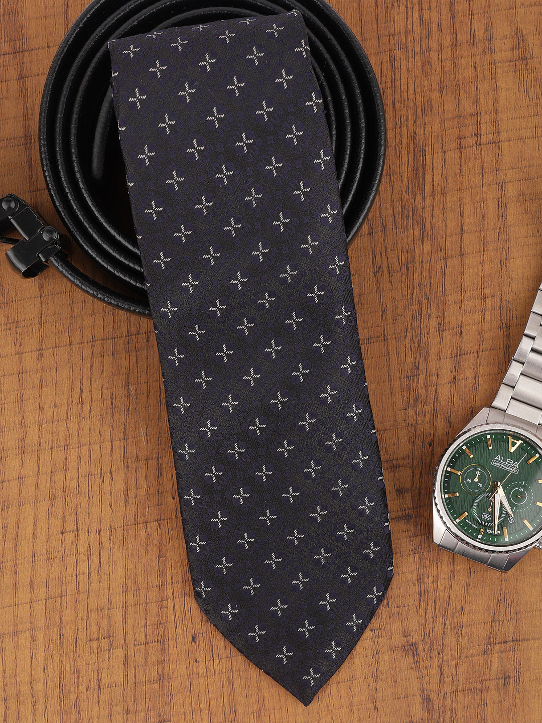 Black Geometric Necktie