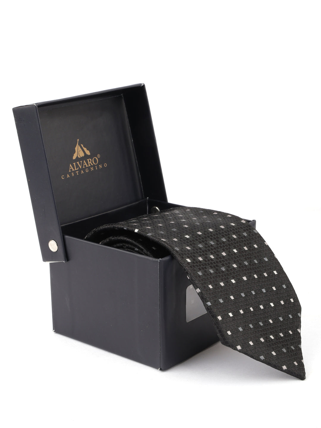Alvaro Castagnino Black & White Coloured Necktie for Men