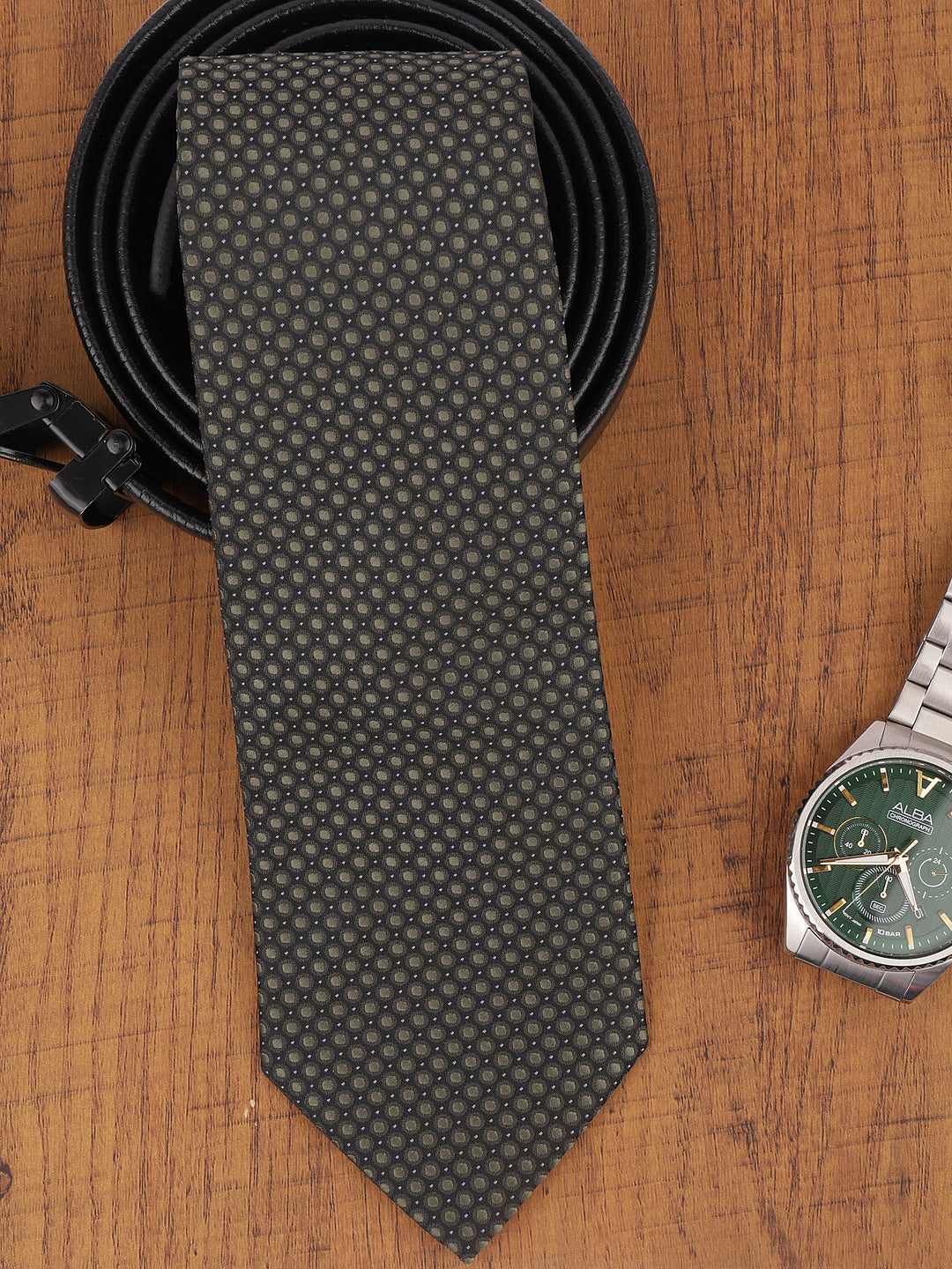 Alvaro Castagnino Black & Green Coloured Necktie for Men