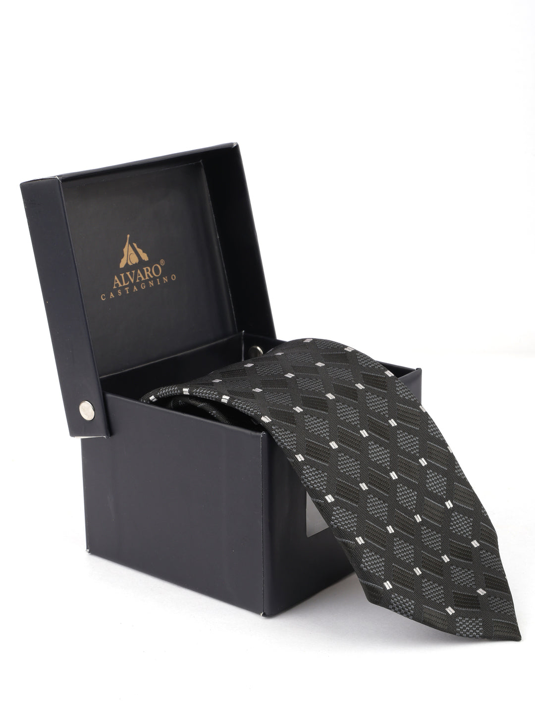 Alvaro Castagnino Black & Grey Coloured Necktie for Men