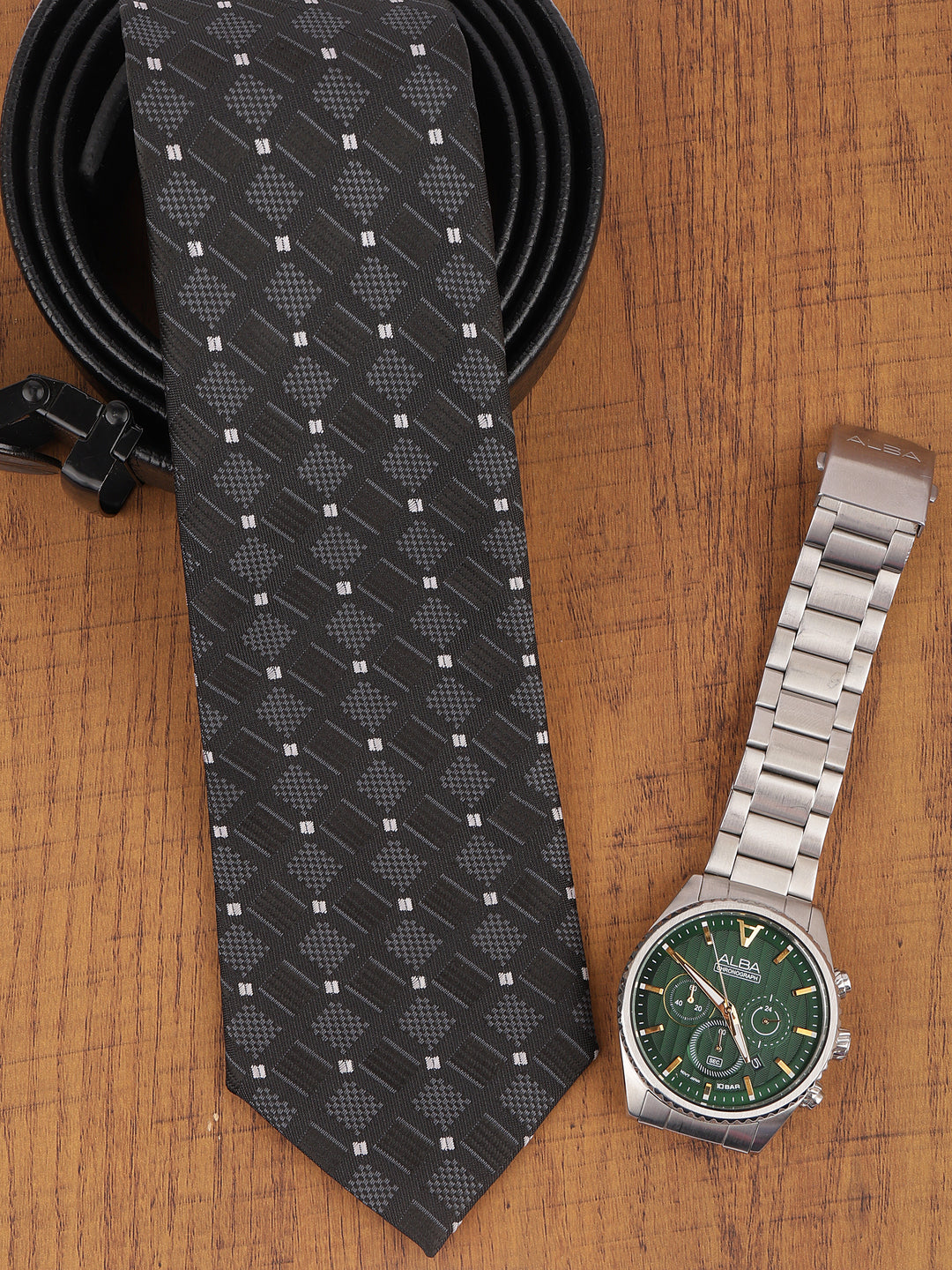 Alvaro Castagnino Black & Grey Coloured Necktie for Men