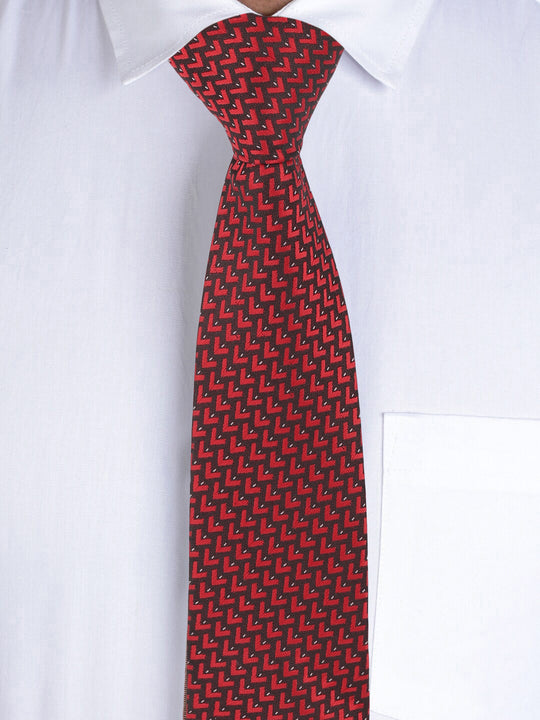 Maroon Geometric Necktie