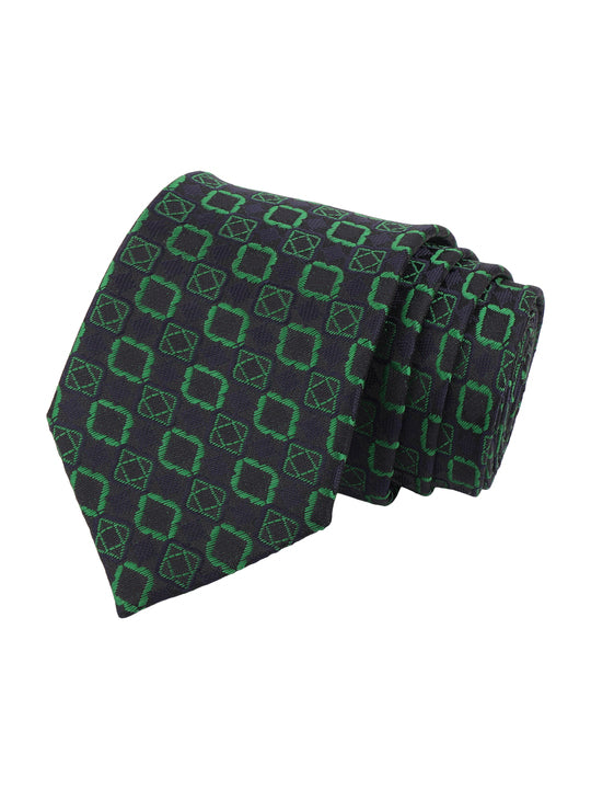 Woven Geometric Motif Jacquard Necktie