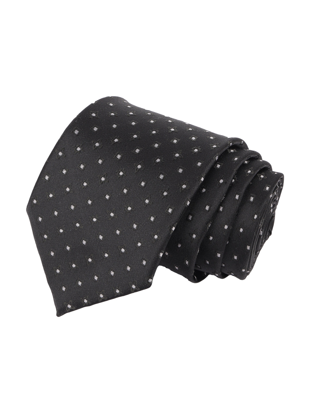 Black Dotted Textured Necktie