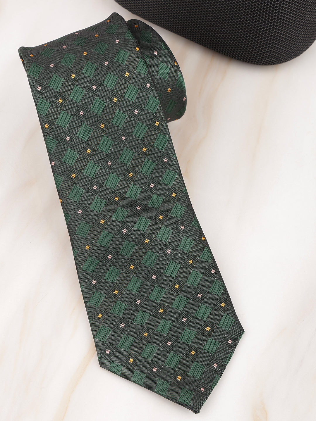 Geometric Dark Green Necktie
