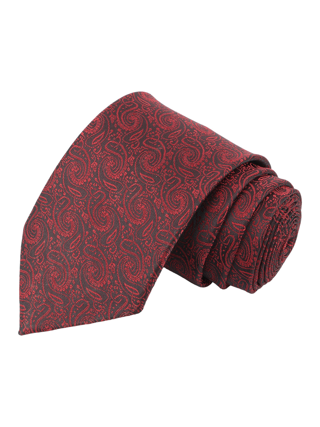 Maroon Paisley Pattern Formal Necktie