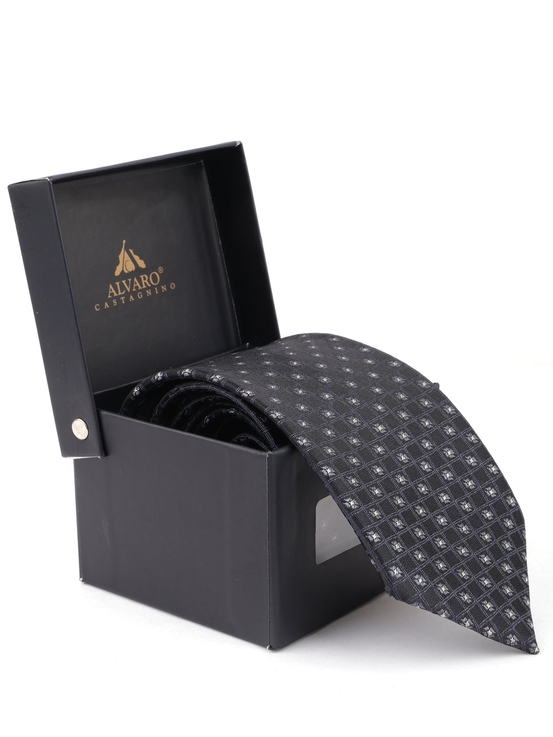 Alvaro Castagnino Black & Grey Coloured Necktie for Men