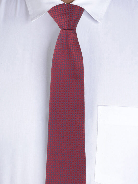 Geometric Maroon Necktie
