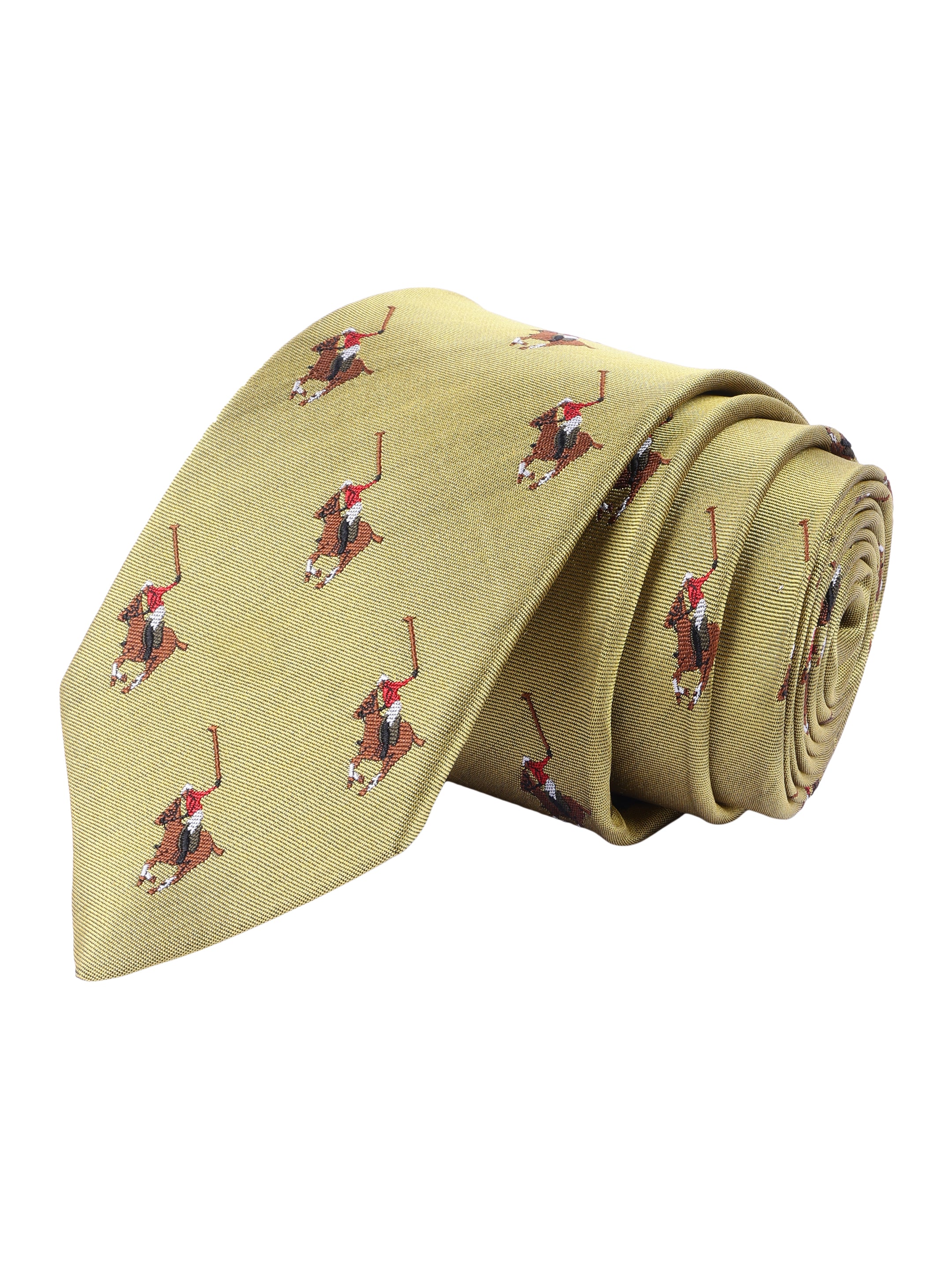 Yellow Printed Silk Necktie