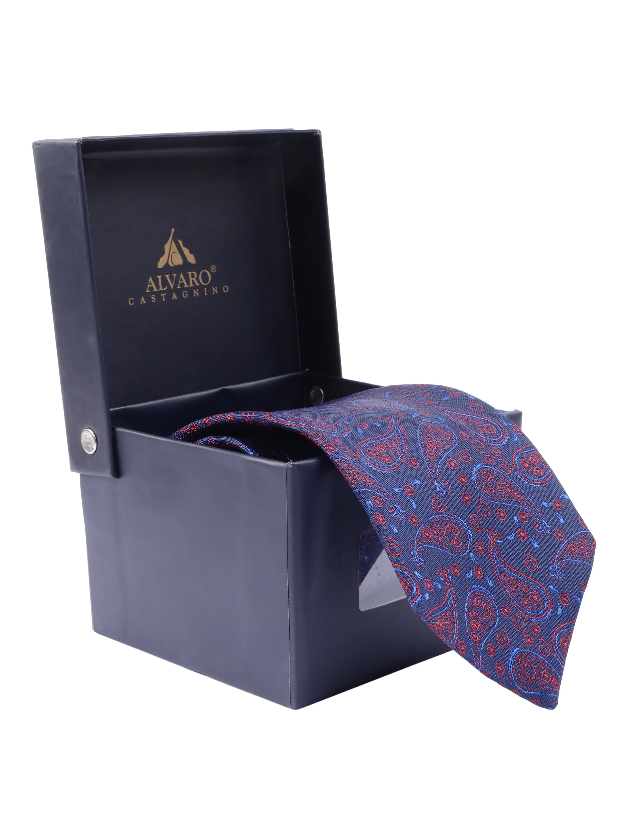 Blue & Maroon Paisley Silk Necktie