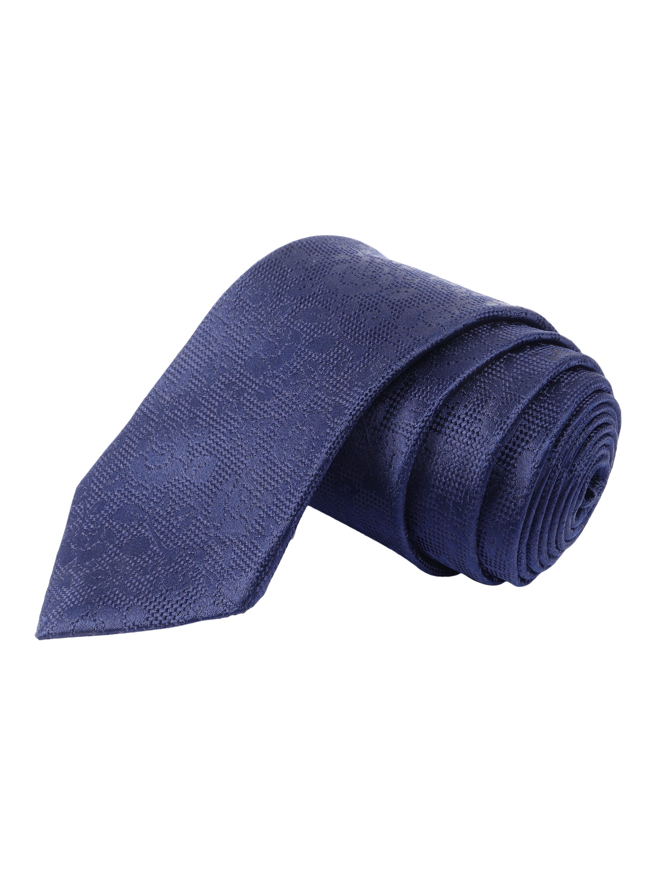 Navy Blue Florals Silk Necktie