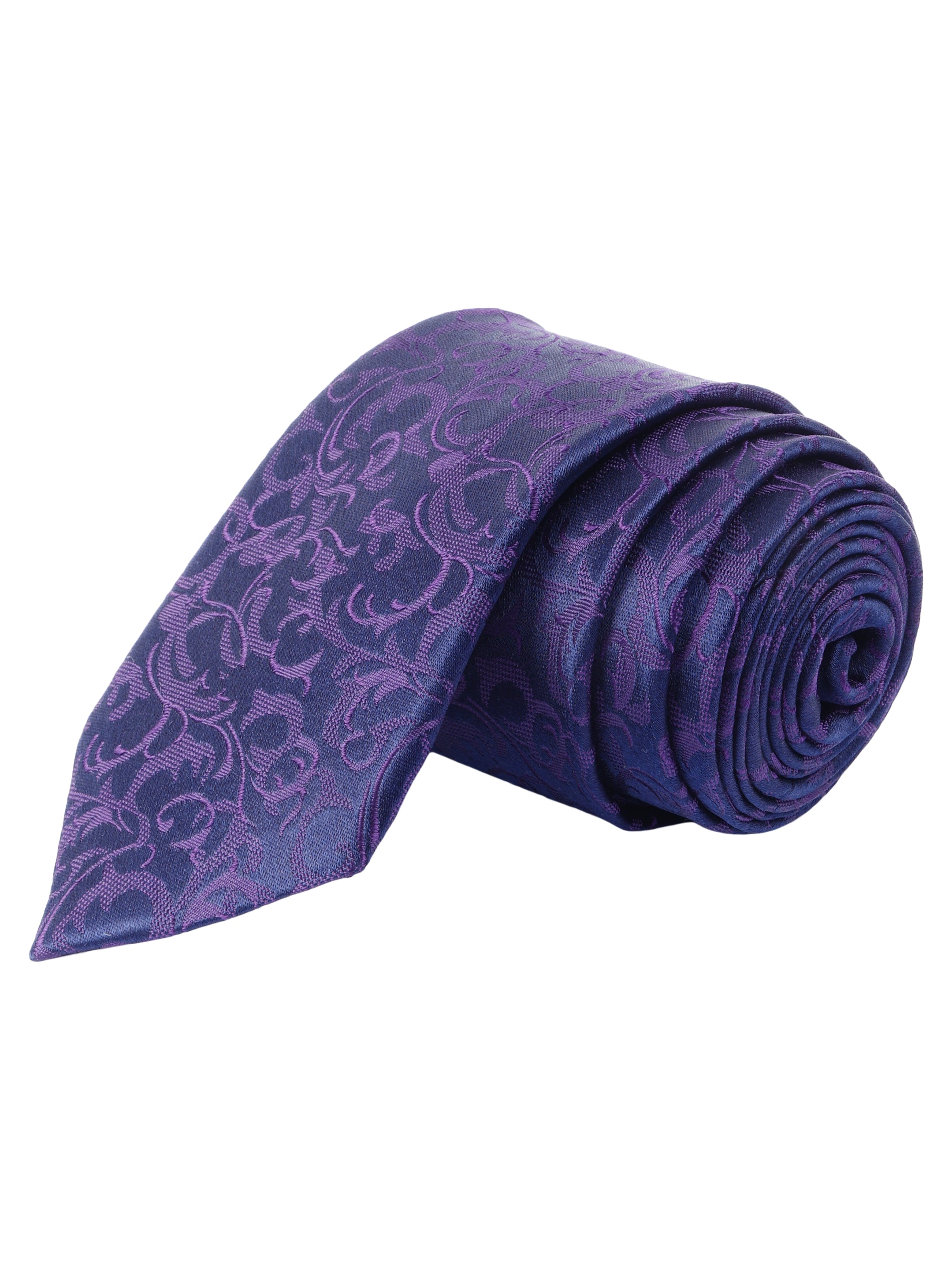 Floral Purple Silk Necktie