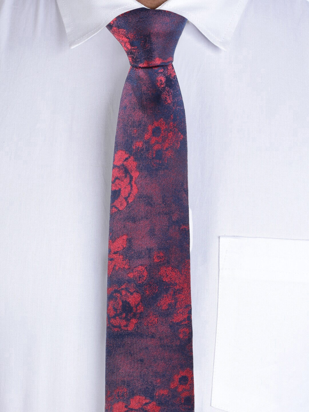 Floral Maroon Silk Necktie