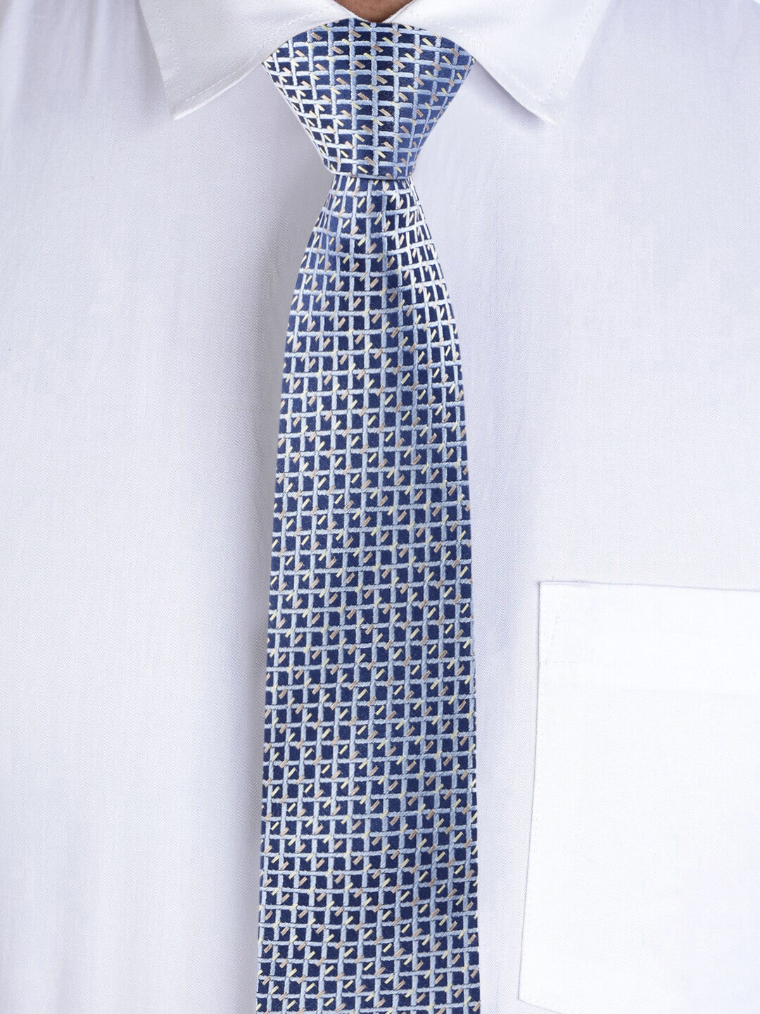 Geometric Blue Necktie