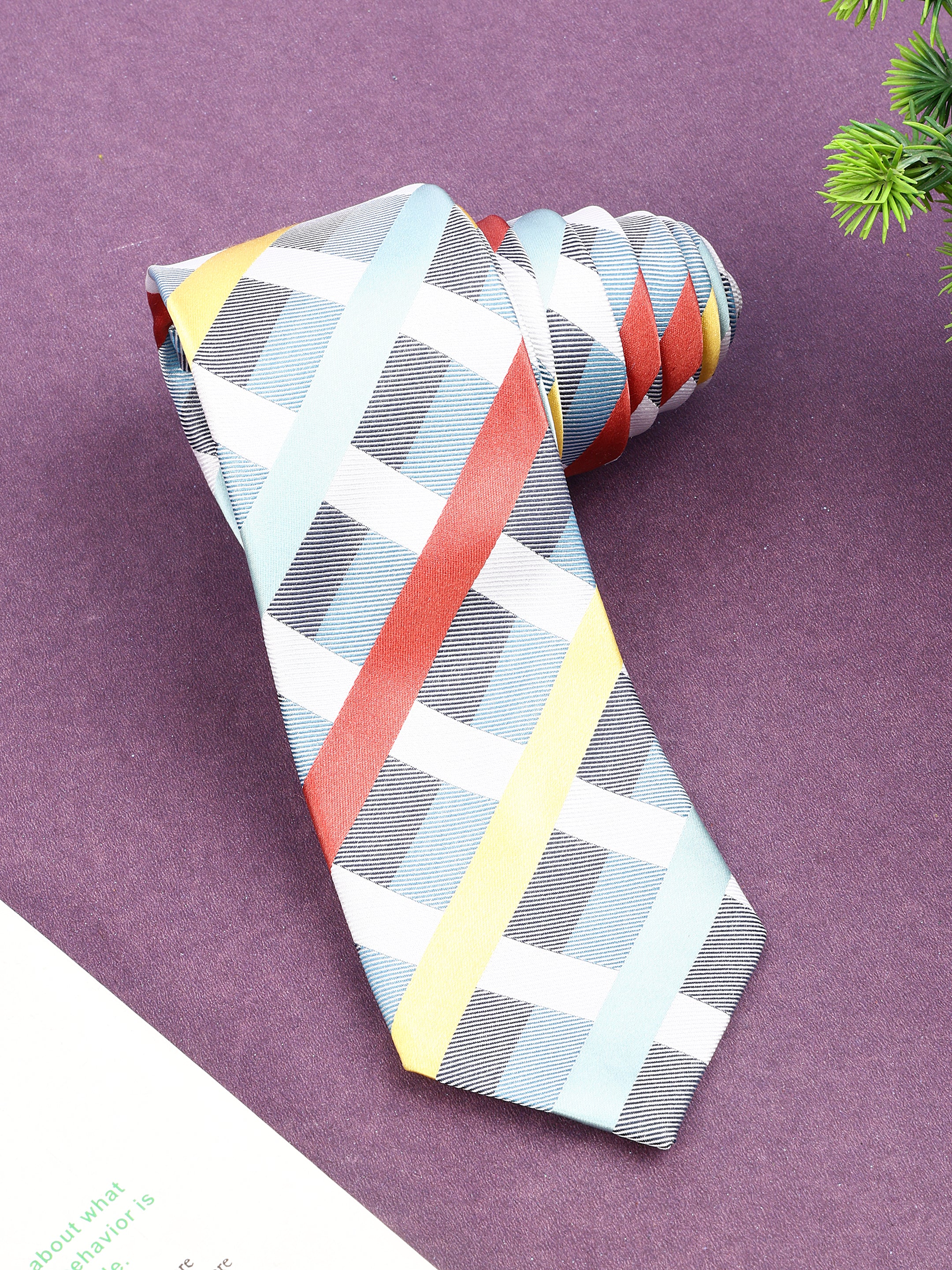 Multicolour Checked & Striped Silk Necktie