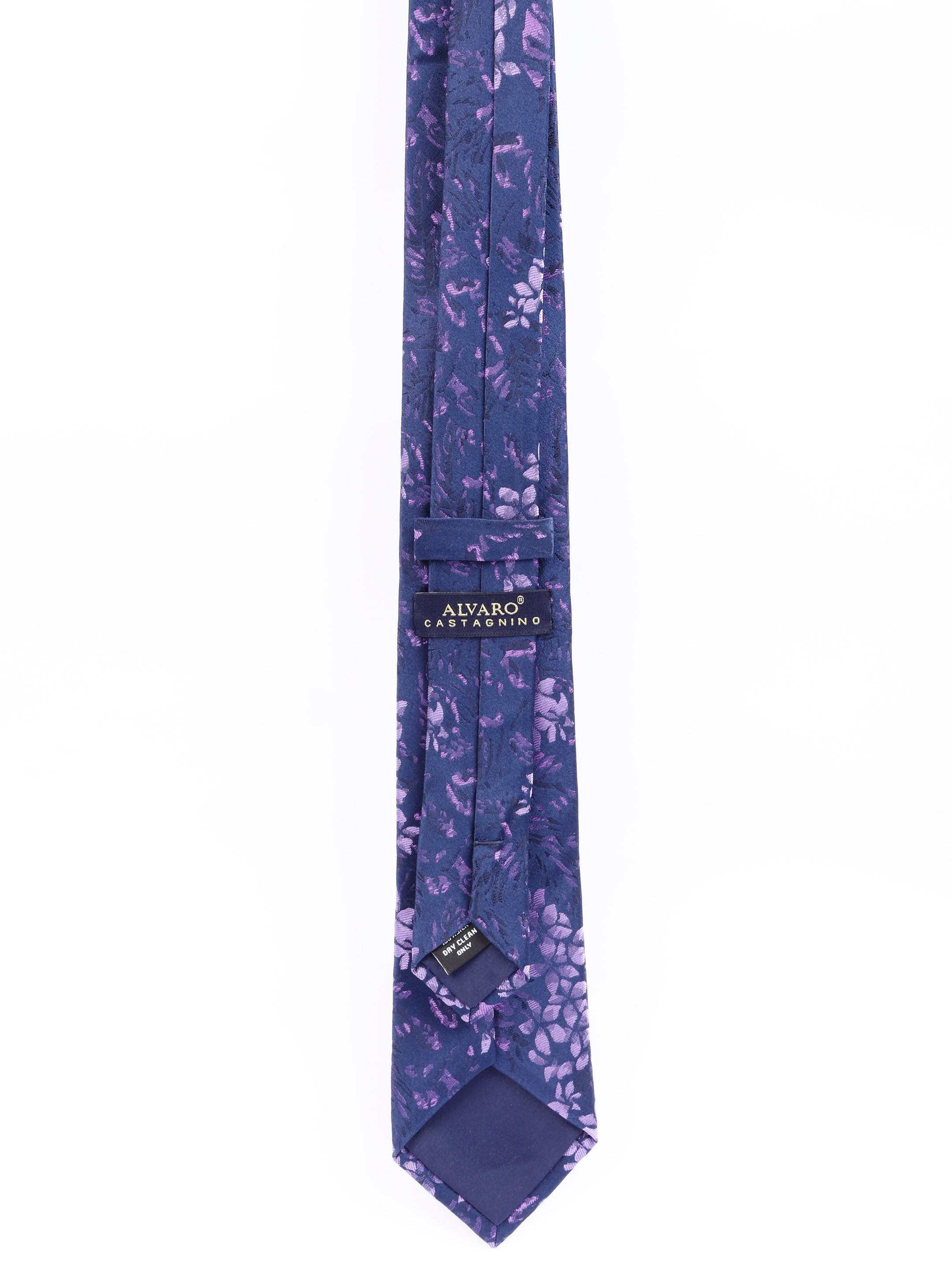 Floral Navy Blue Silk Necktie
