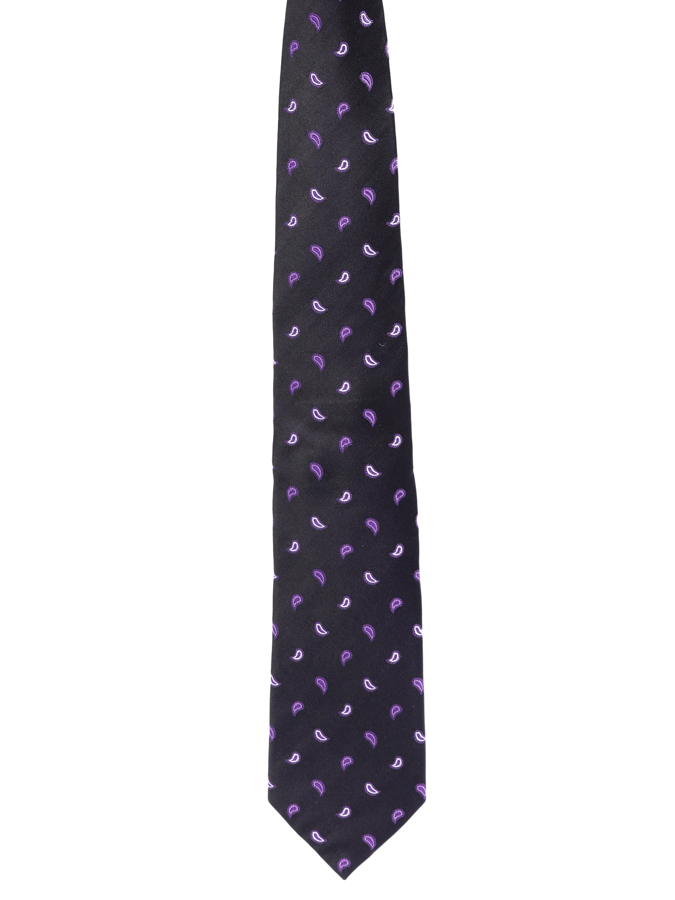 Paisley Black Silk Necktie