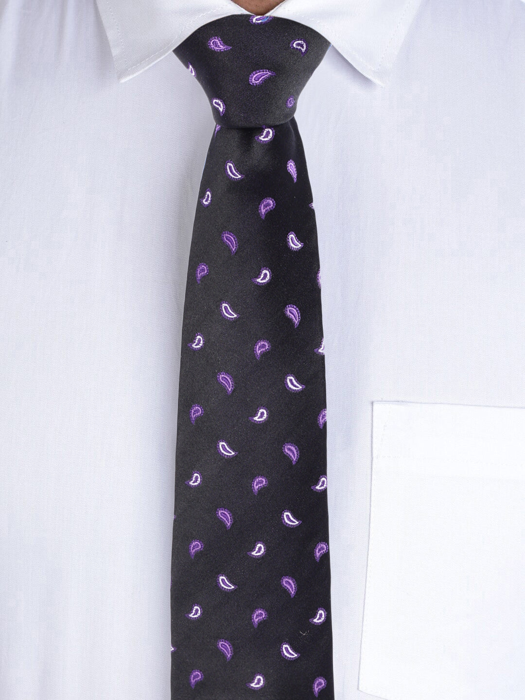 Paisley Black Silk Necktie