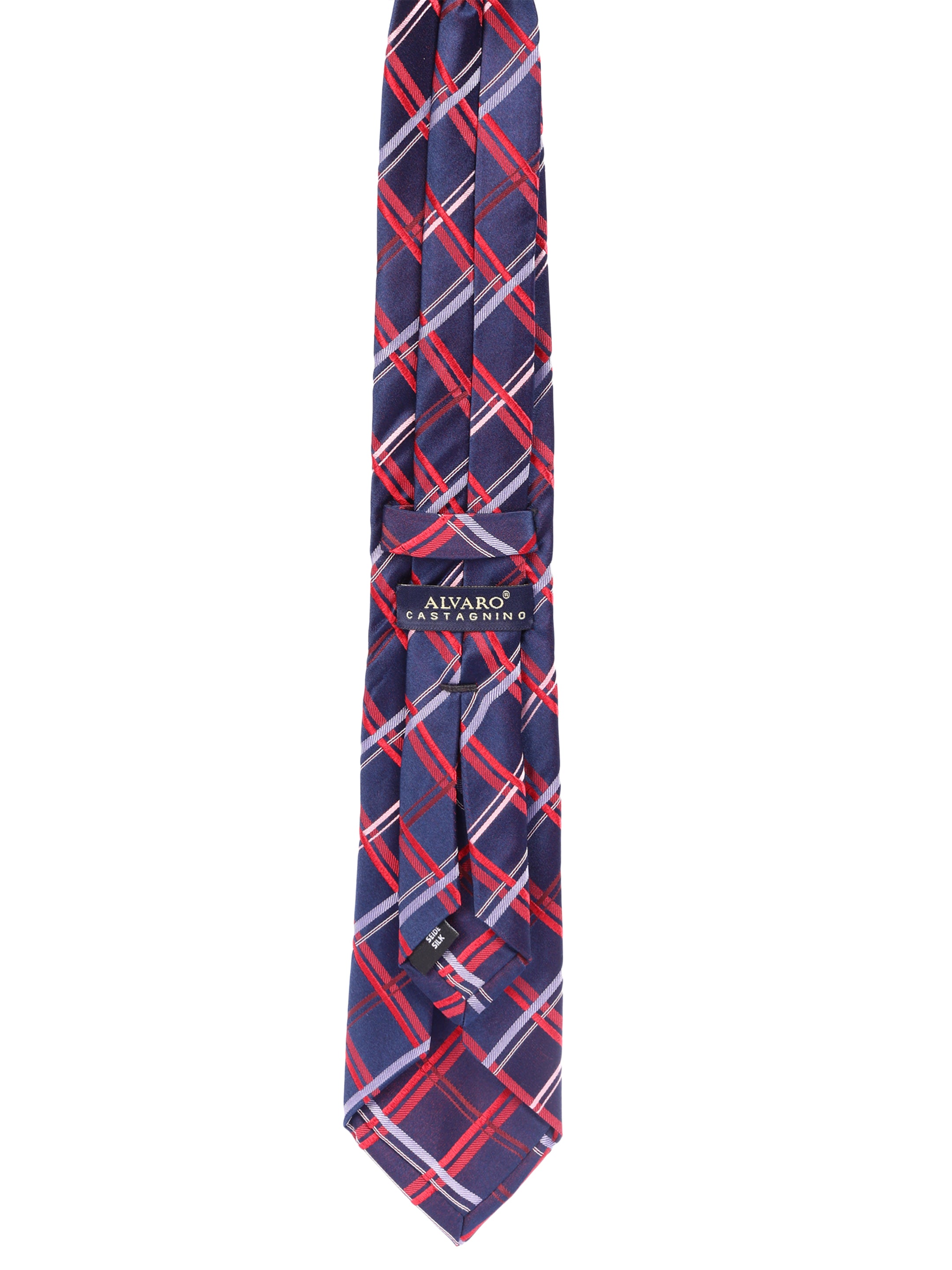 Checked Blue Silk Necktie