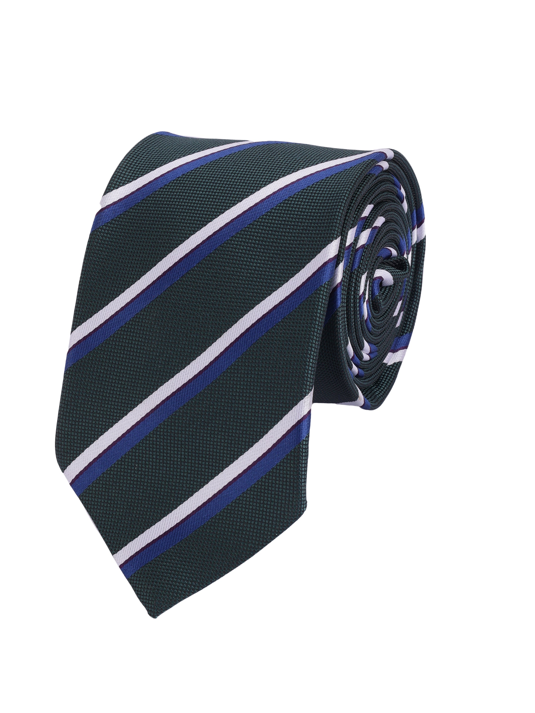 Dark Green & Blue Striped Necktie