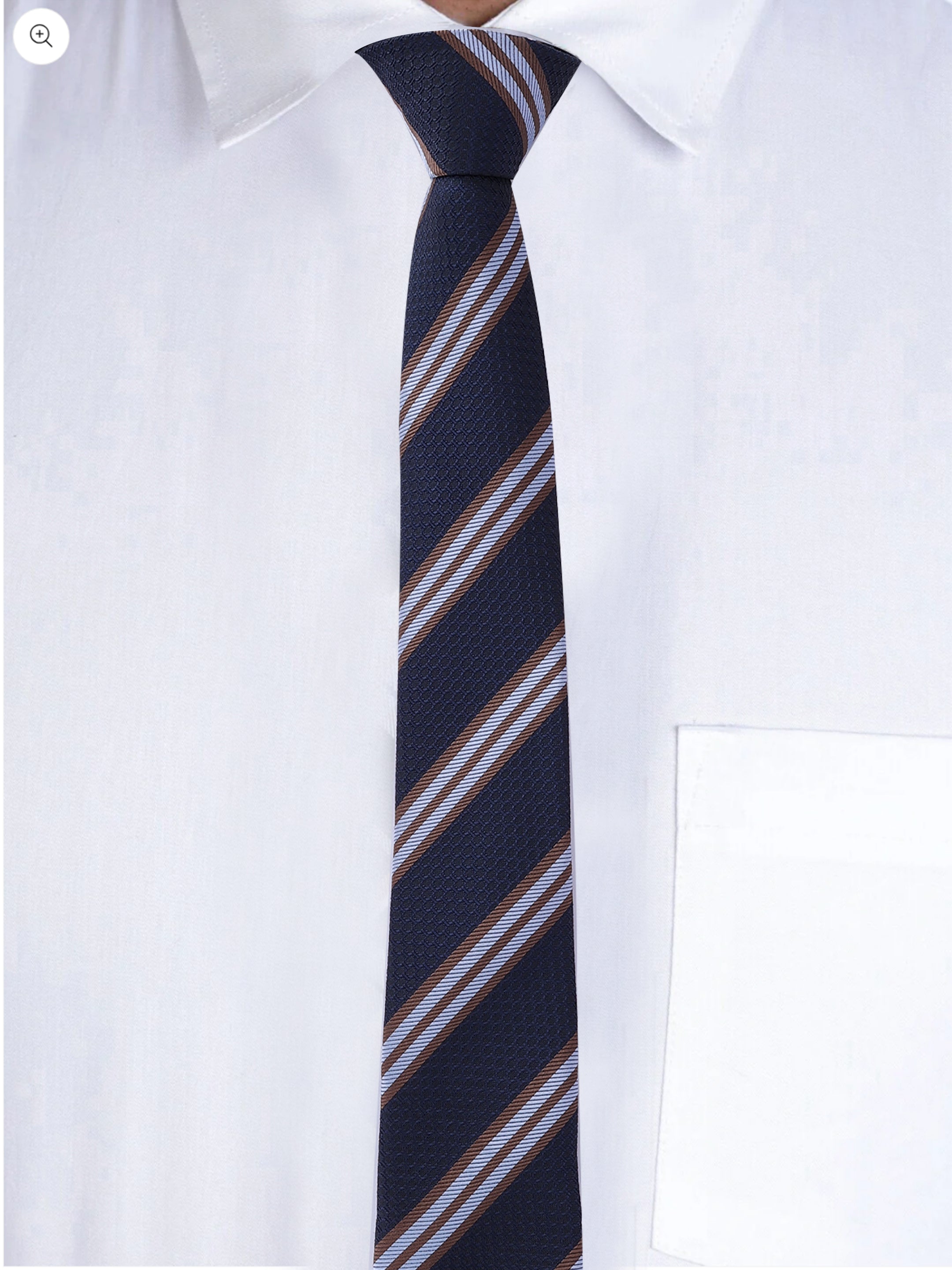 Striped Navy Blue Necktie