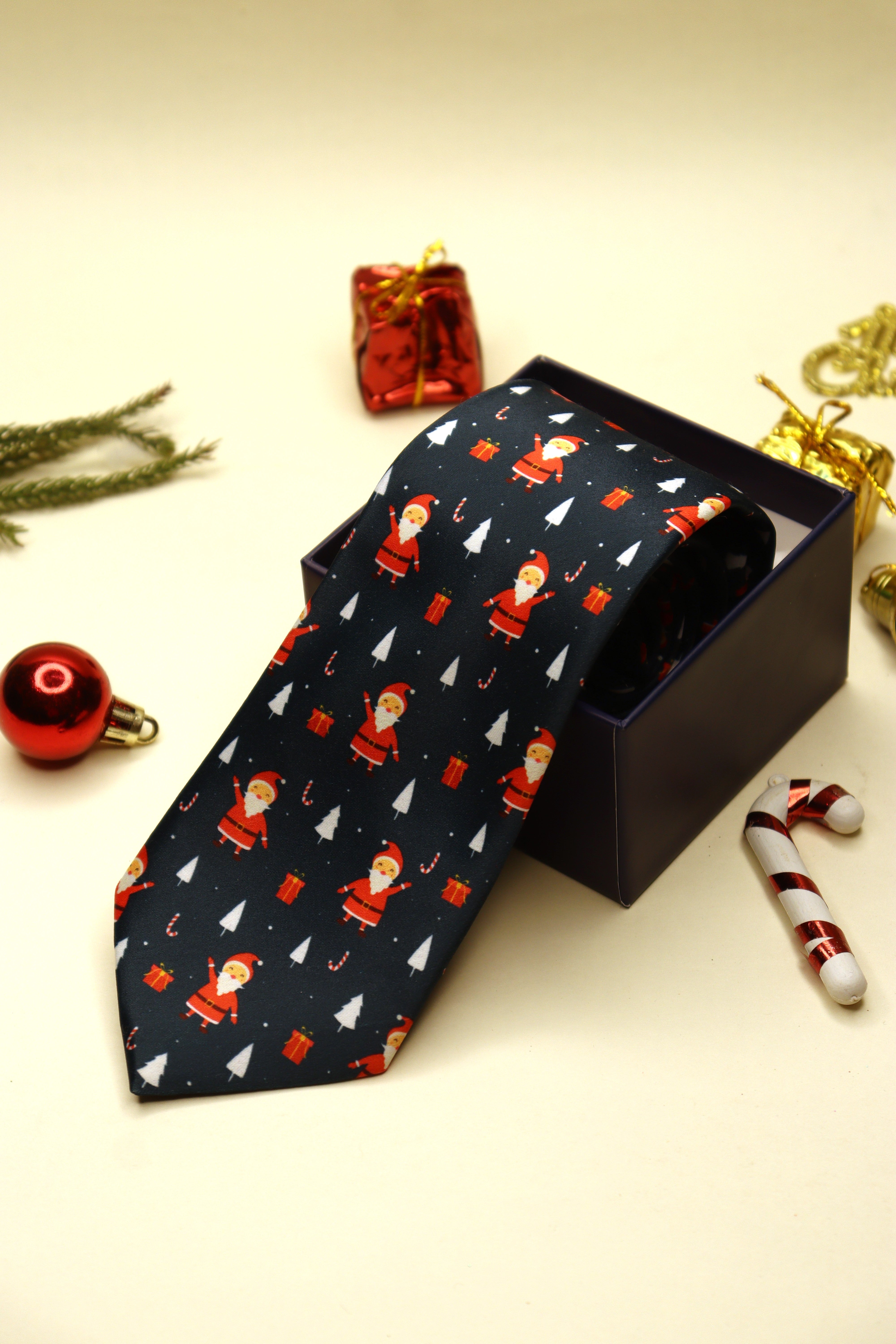 Santa Navy Blue Necktie