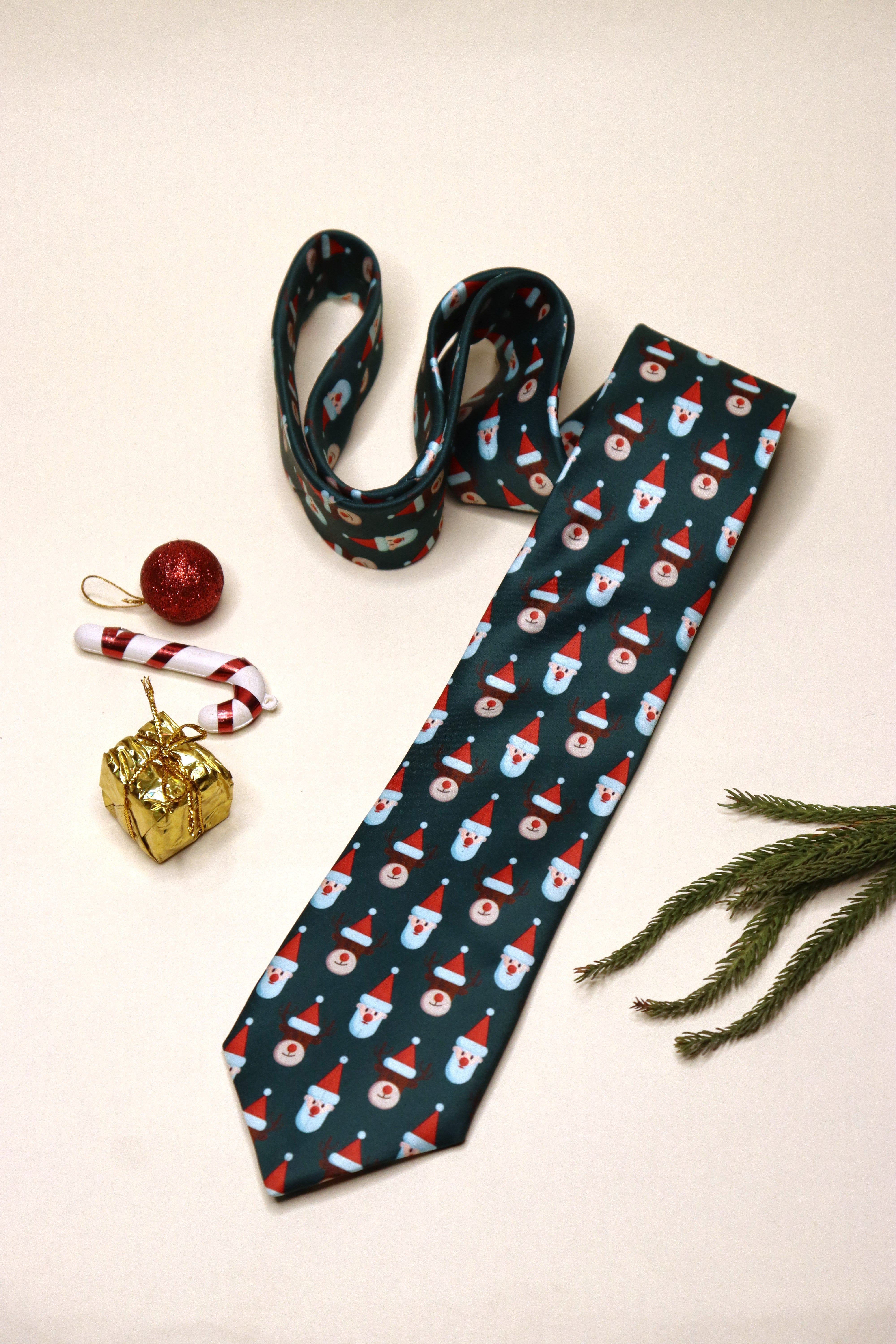 Santa Green Necktie