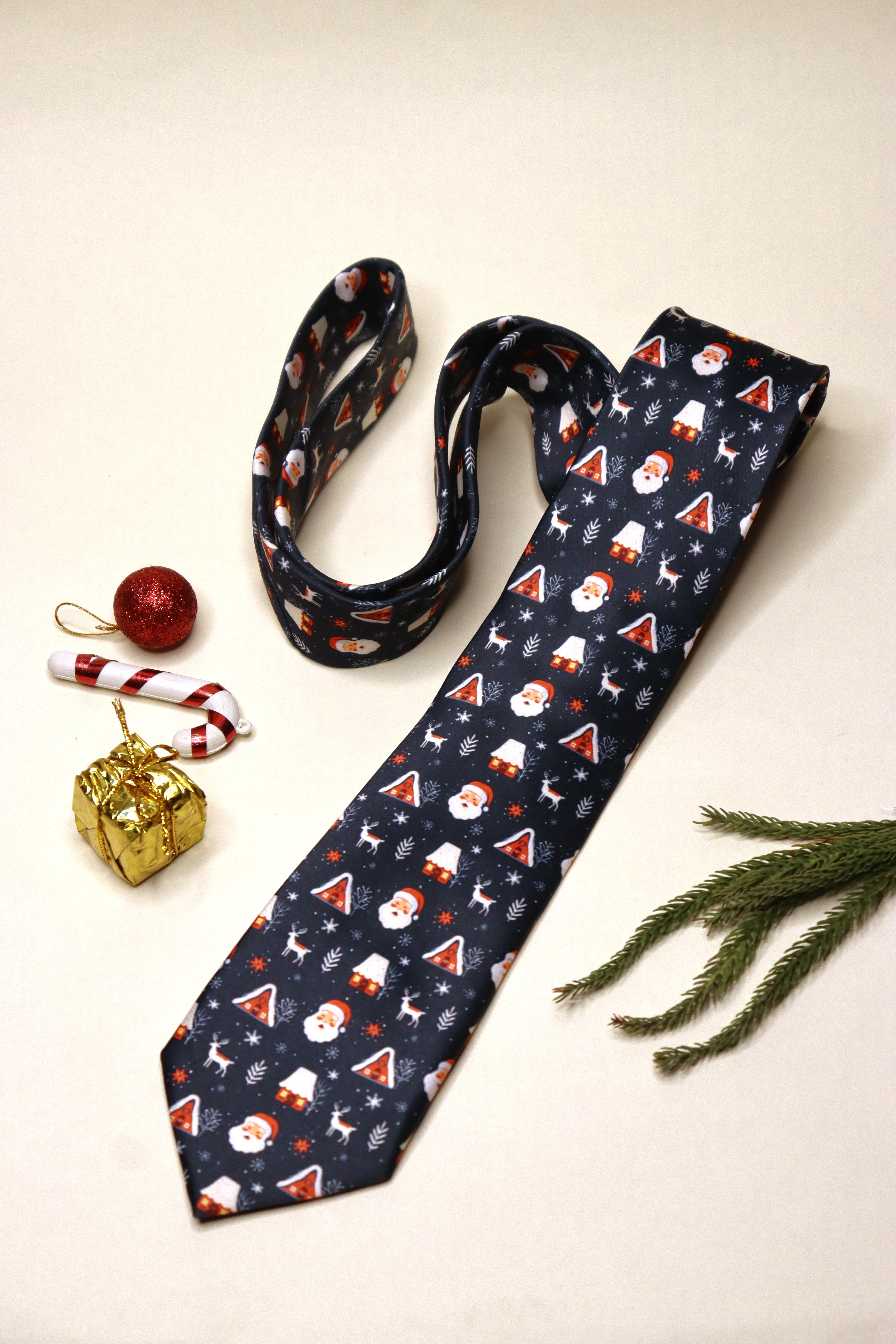 Santa Dark Blue Necktie
