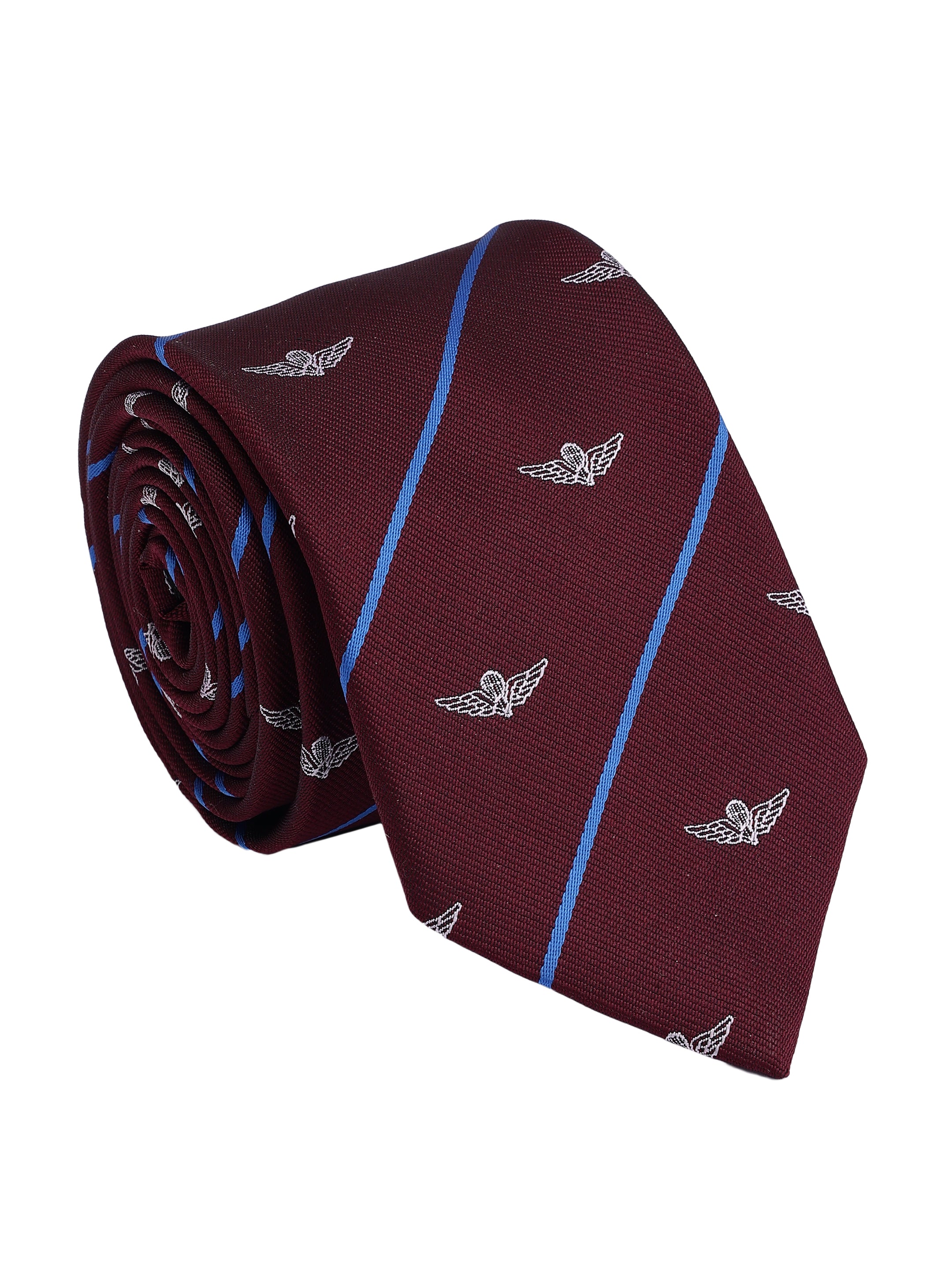 Burgundy Striped Woven Formal Necktie