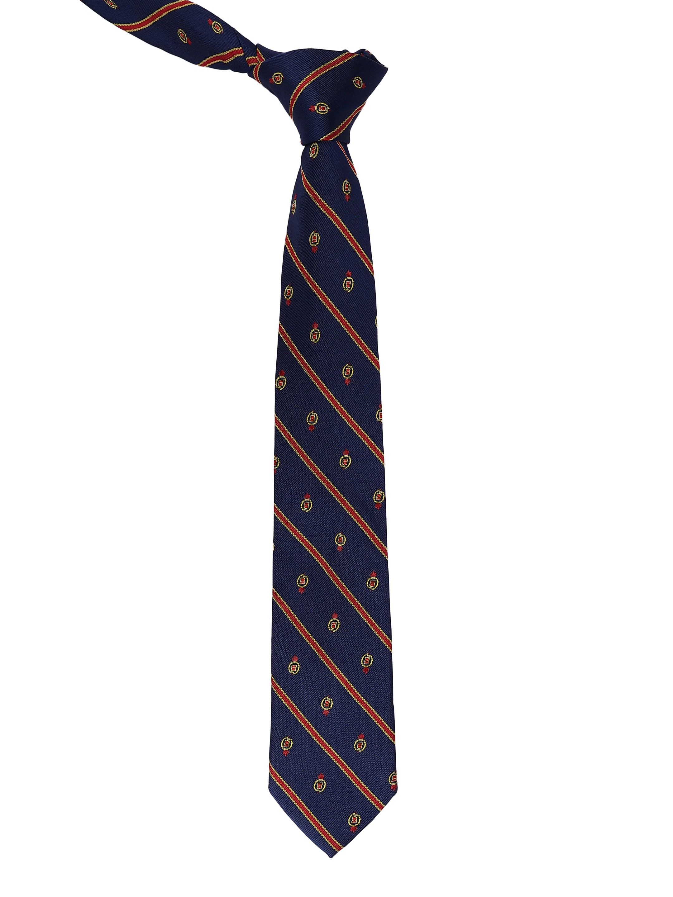 Blue Striped Circular Motif Necktie